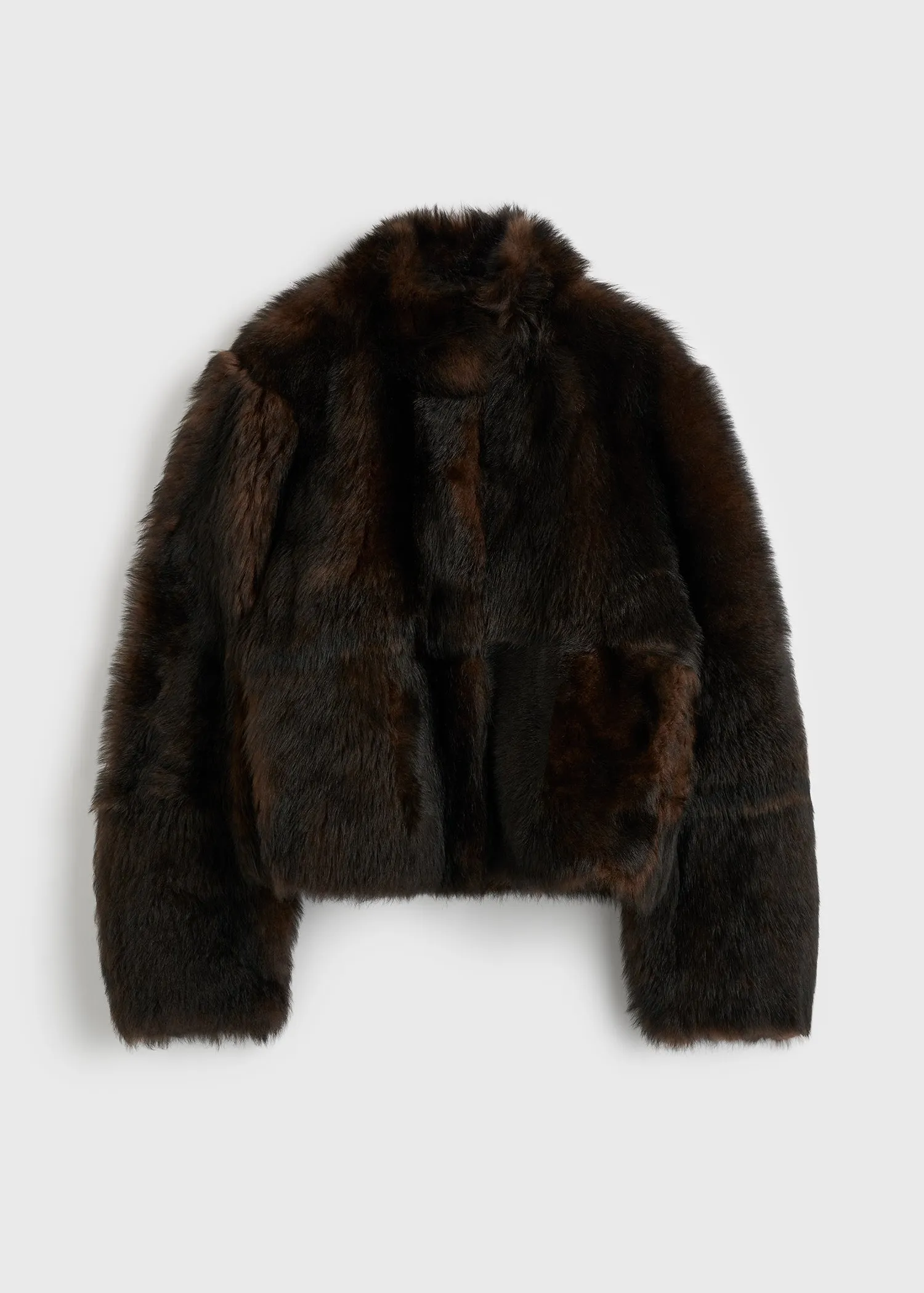 Silky shearling jacket dark brown sold by Toteme product image thumbnail 5