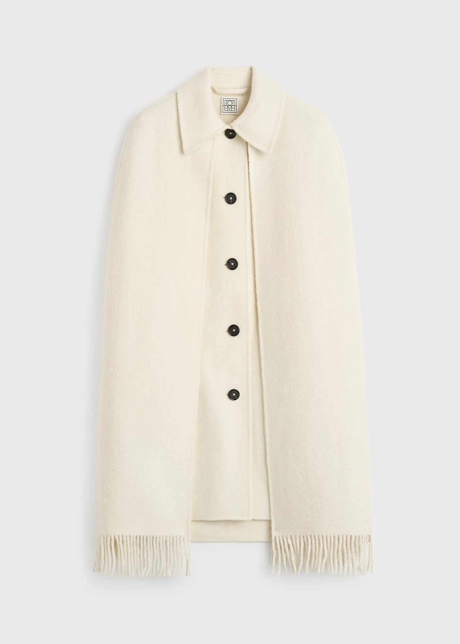 Fringe cape coat winter white sold by Toteme product image thumbnail 5