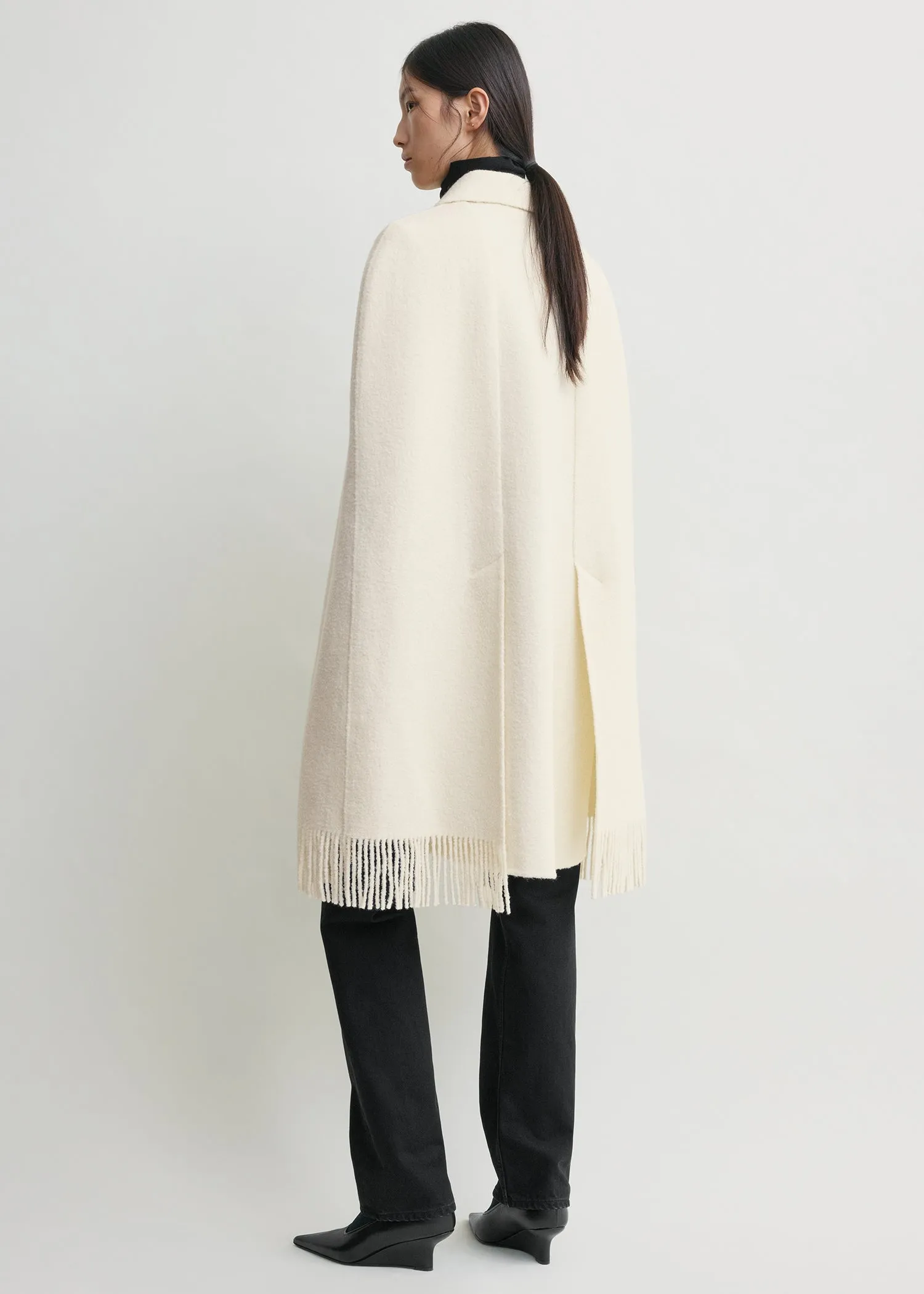 Fringe cape coat winter white sold by Toteme product image thumbnail 3
