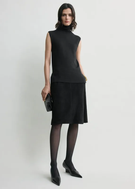 Suede skirt black sold by Toteme