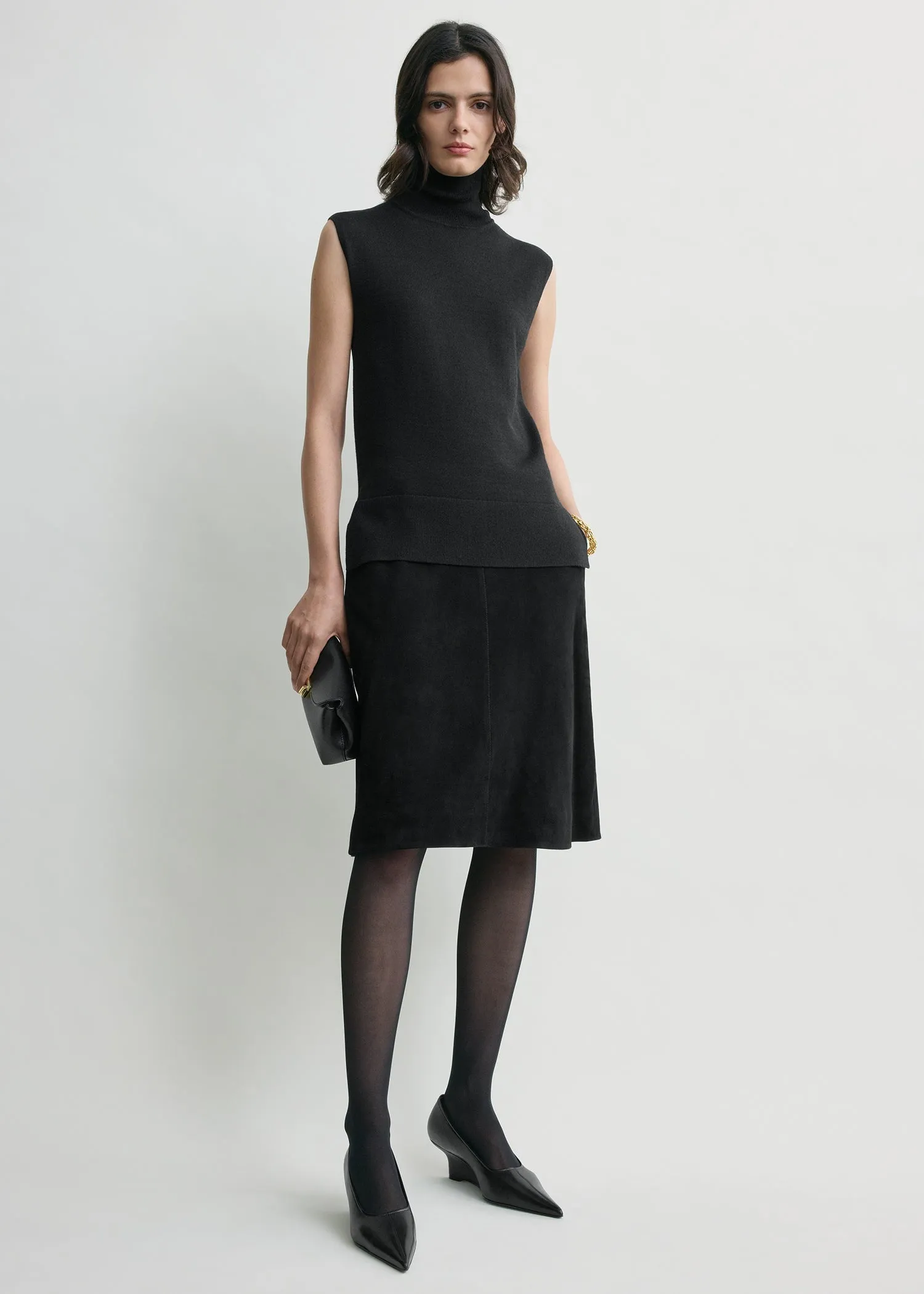 Suede skirt black sold by Toteme