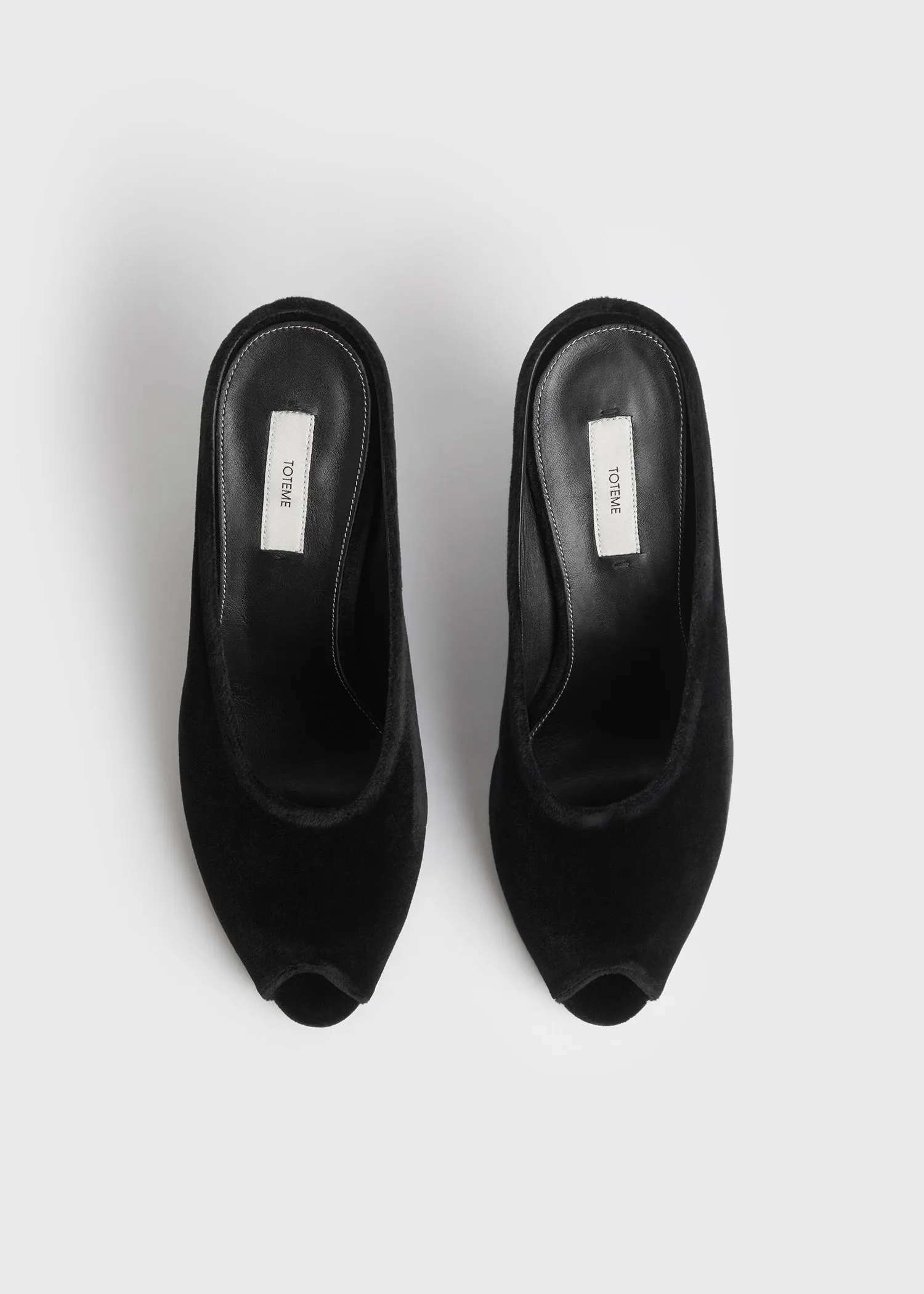 Peep-toe velvet wedge mules black sold by Toteme product image thumbnail 4