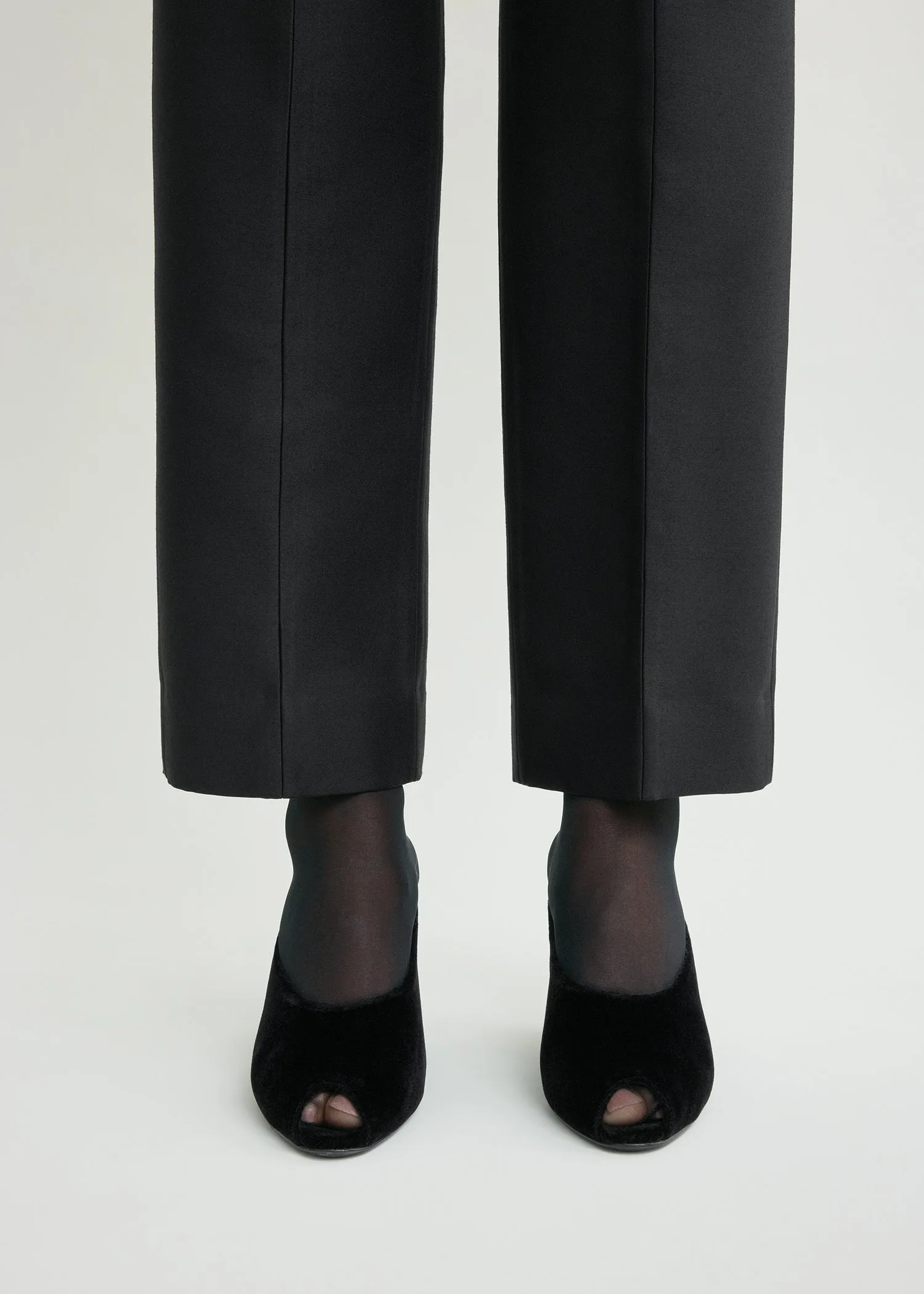 Peep-toe velvet wedge mules black sold by Toteme product image thumbnail 2