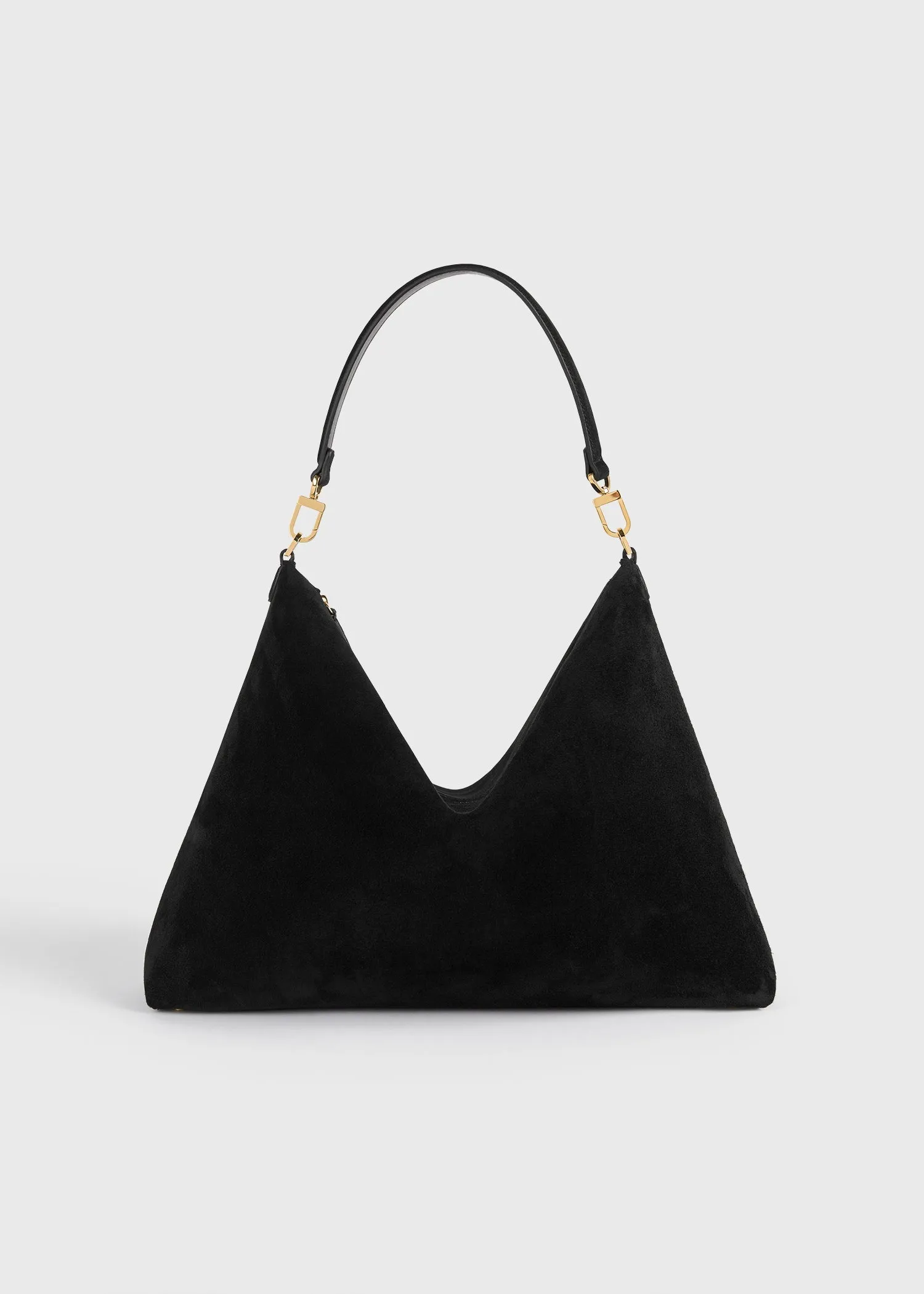 Medium Bevel suede bag black sold by Toteme