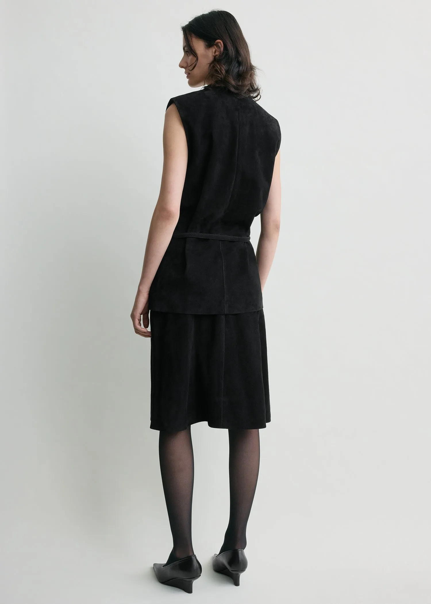 Belted suede top black sold by Toteme product image thumbnail 3