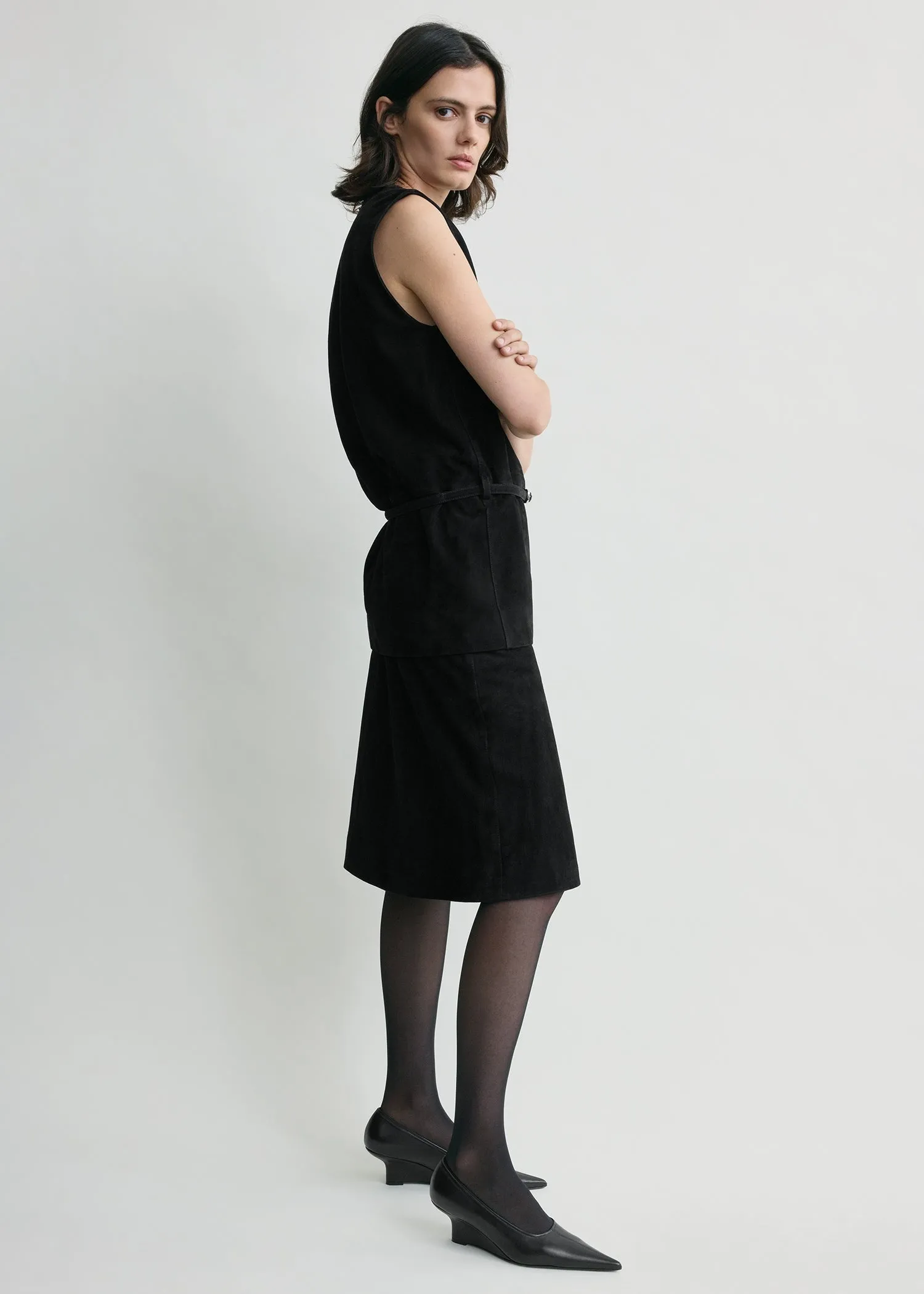 Belted suede top black sold by Toteme product image thumbnail 2