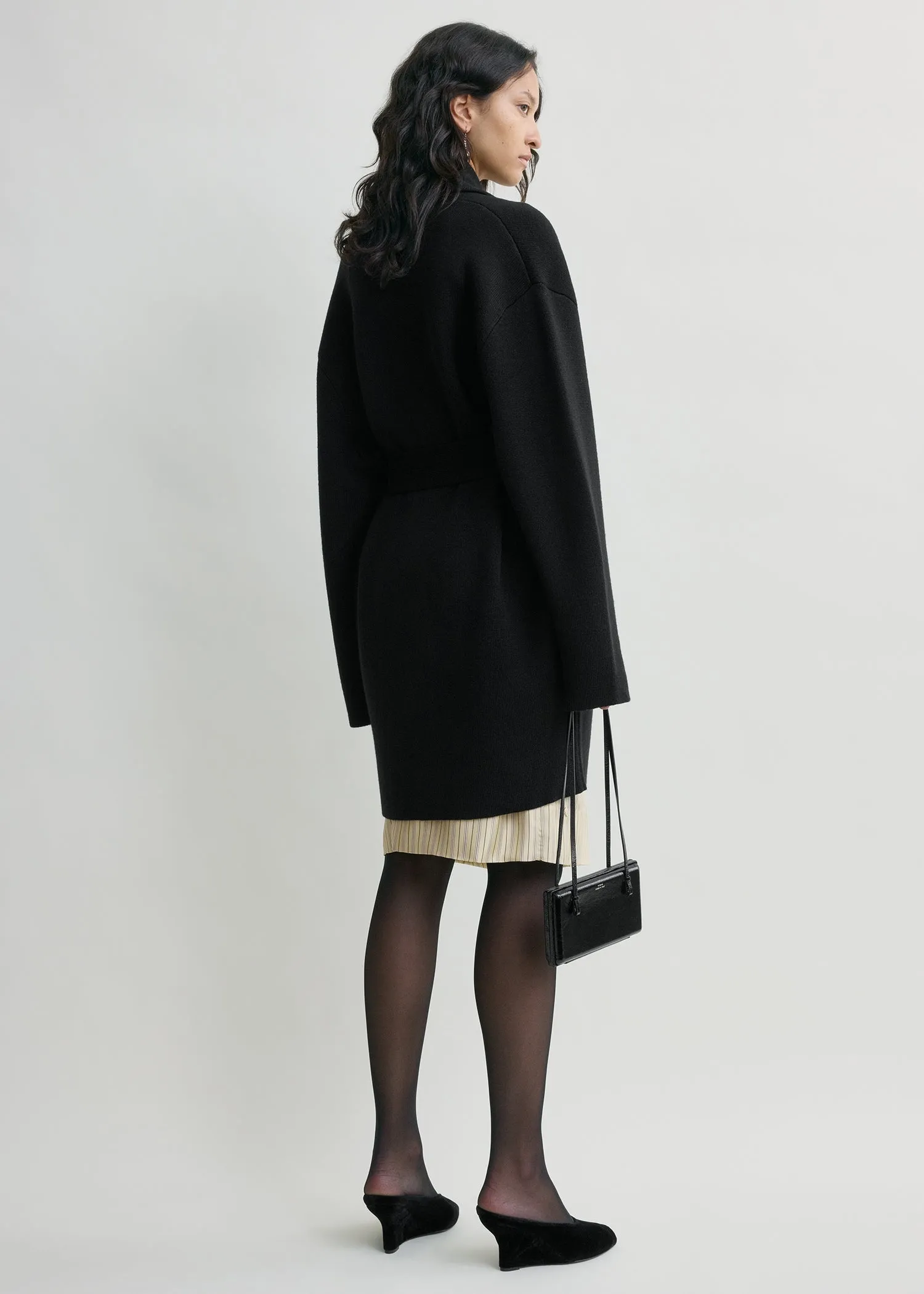 Shawl-lapel robe black sold by Toteme product image thumbnail 3