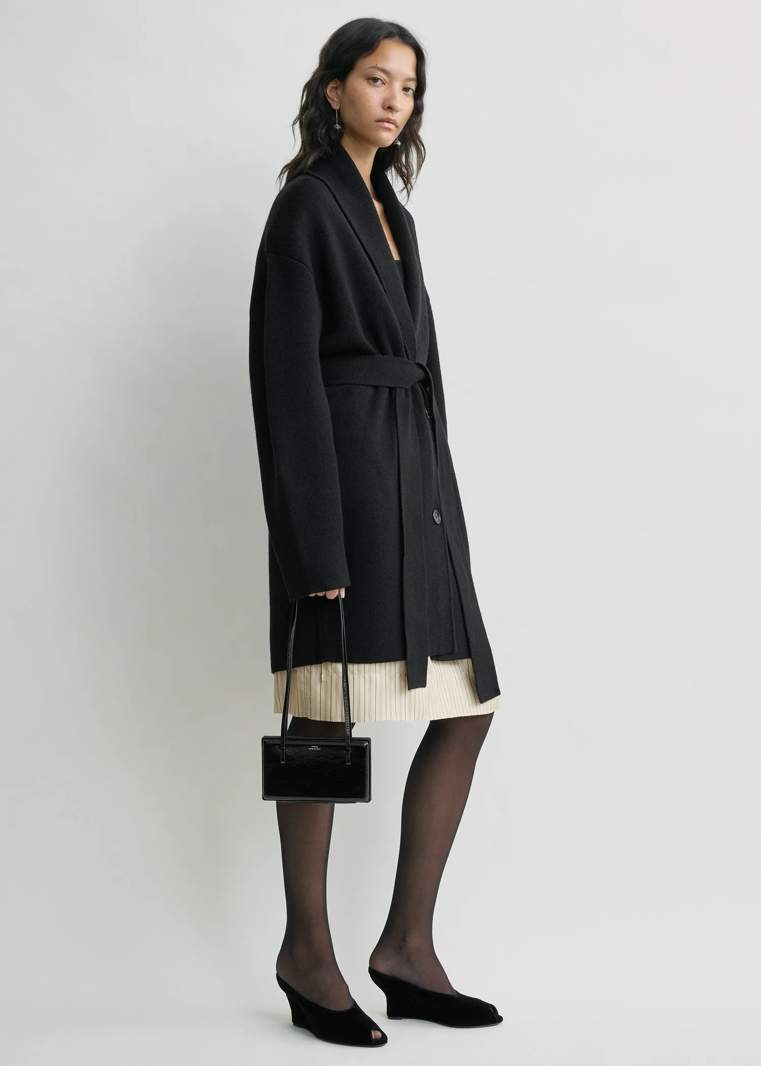 Shawl-lapel robe black sold by Toteme product image thumbnail 2