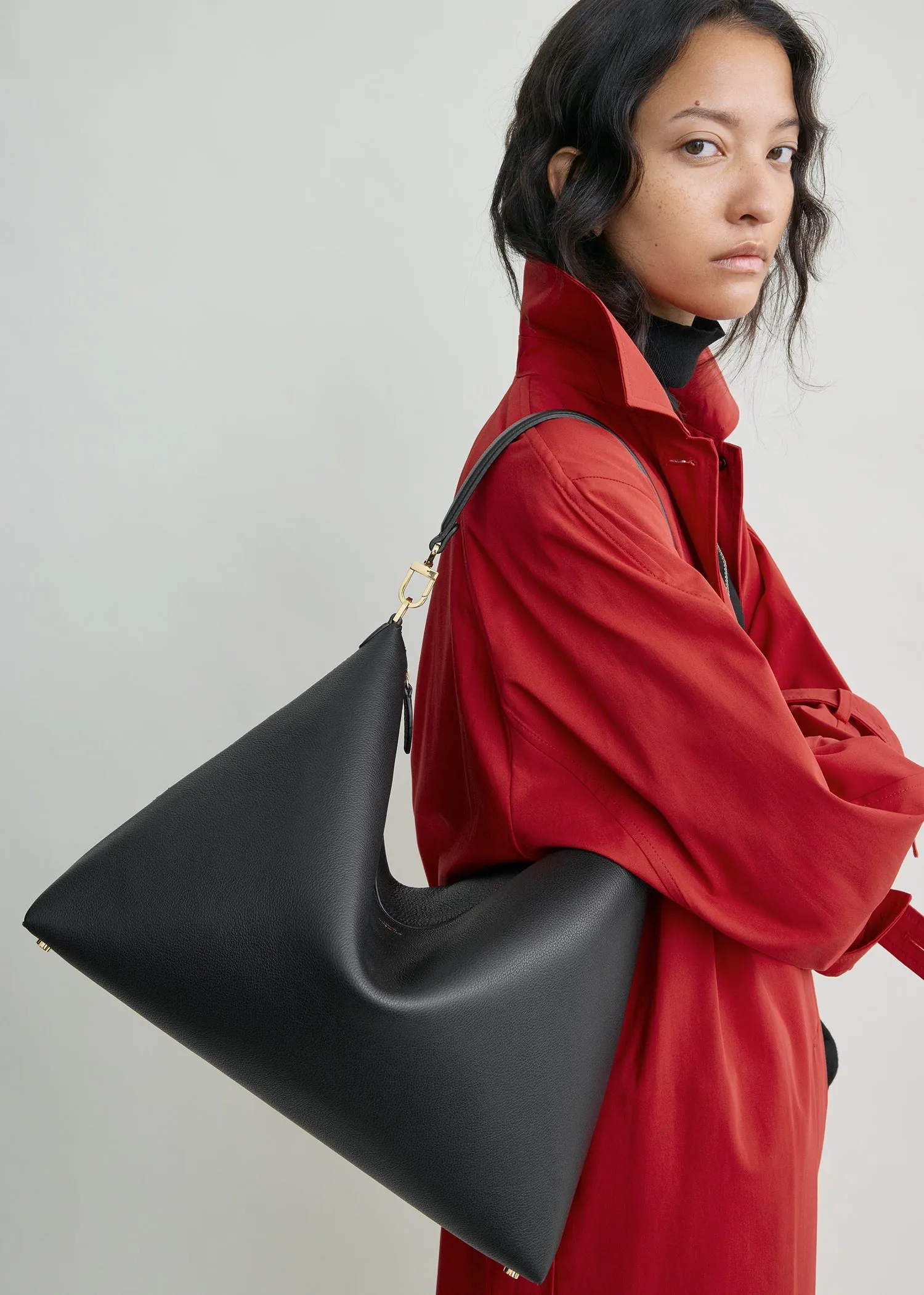 Medium Bevel grained-leather bag black sold by Toteme product image thumbnail 3
