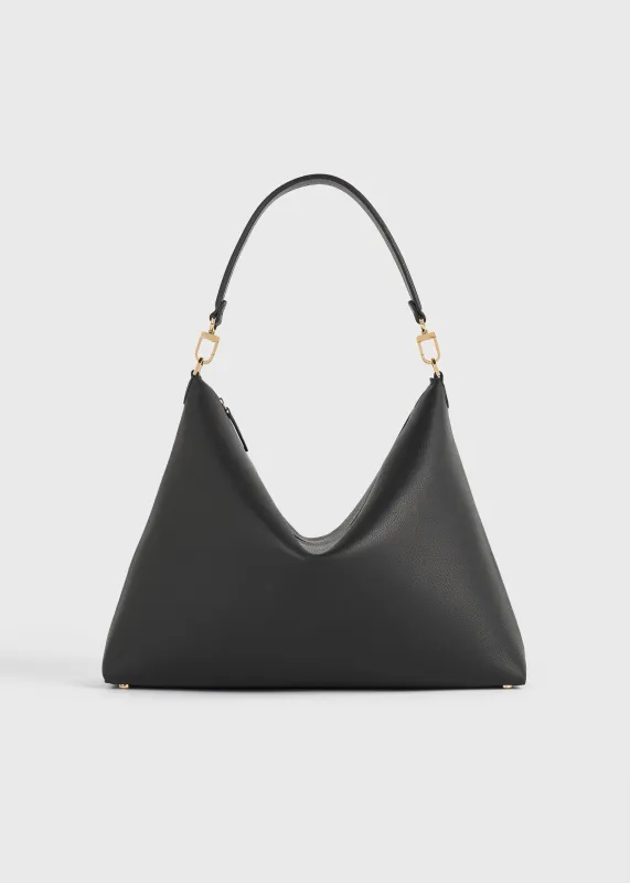 Medium Bevel grained-leather bag black made by Toteme