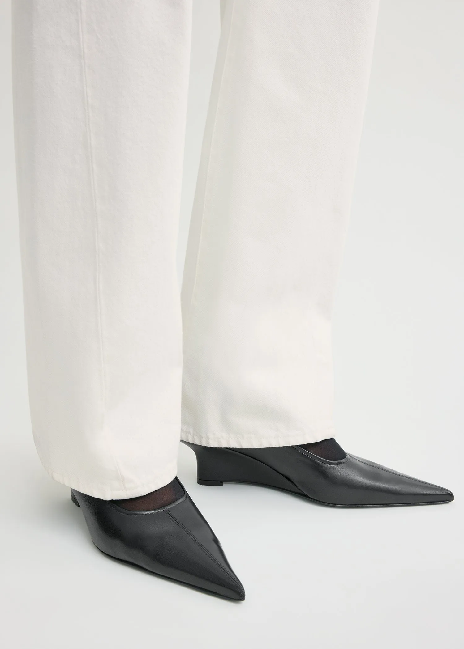 Sharp nappa wedge pumps black sold by Toteme product image thumbnail 3