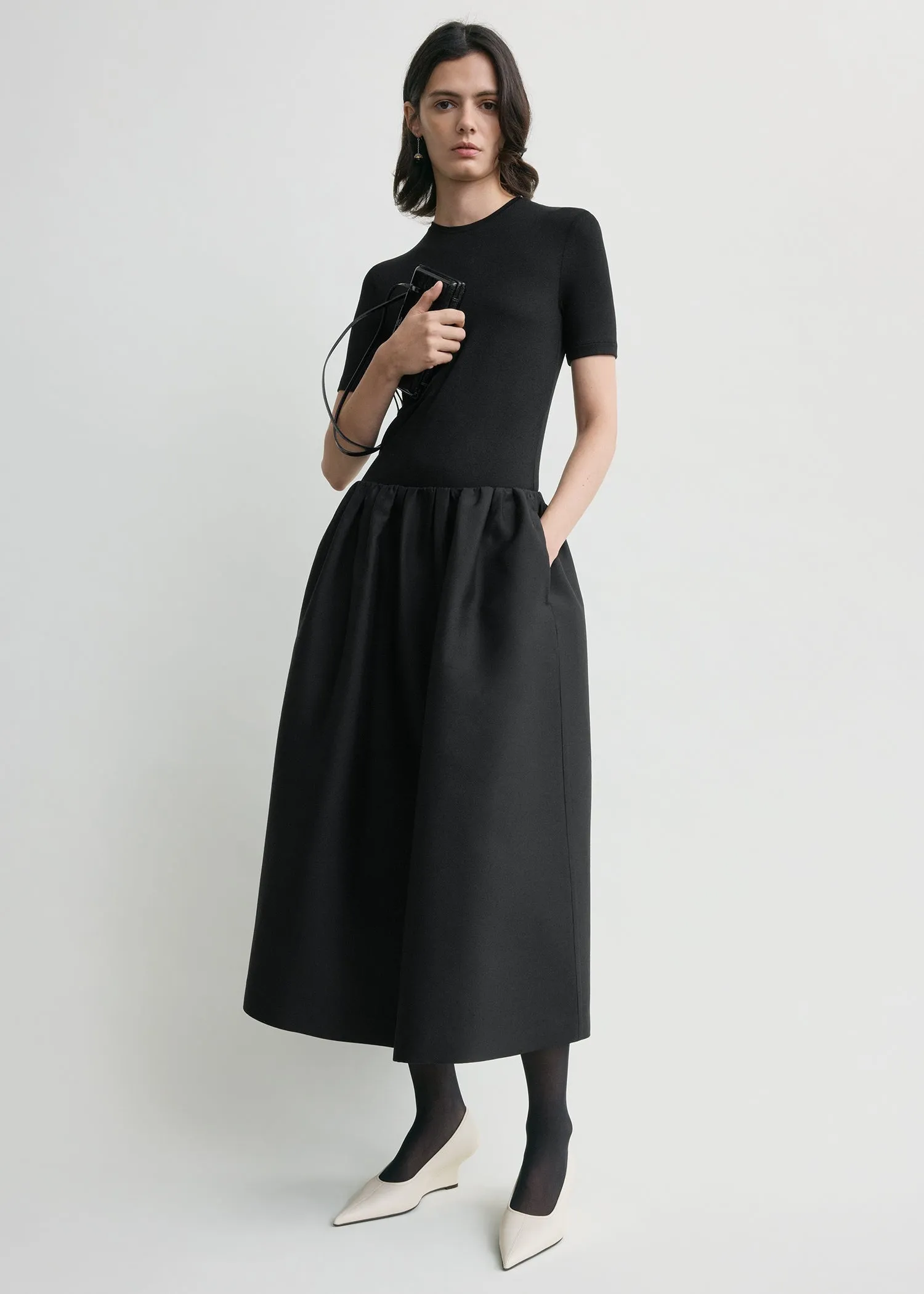 Gathered evening skirt black sold by Toteme