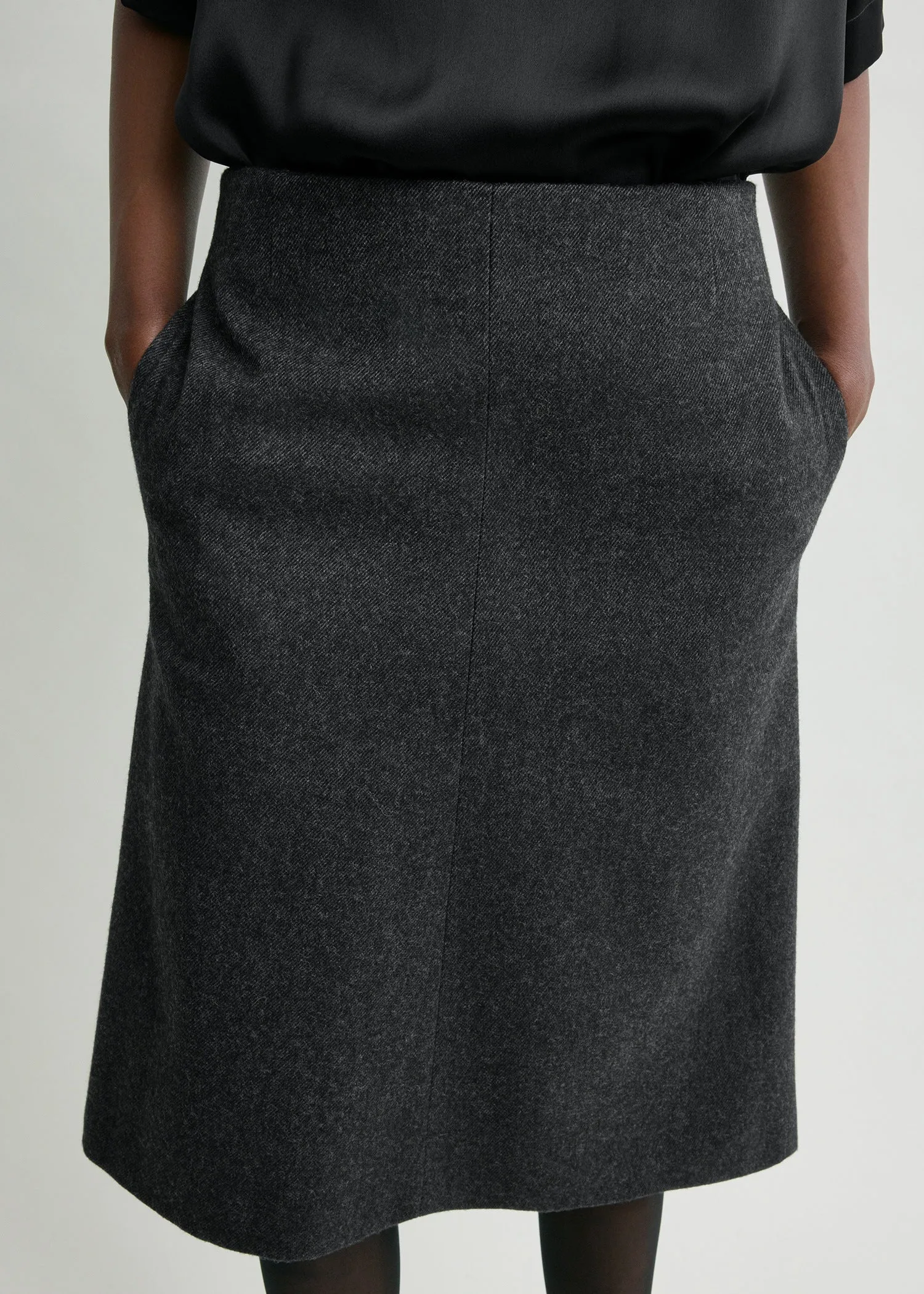 Twill suit skirt charcoal sold by Toteme product image thumbnail 4