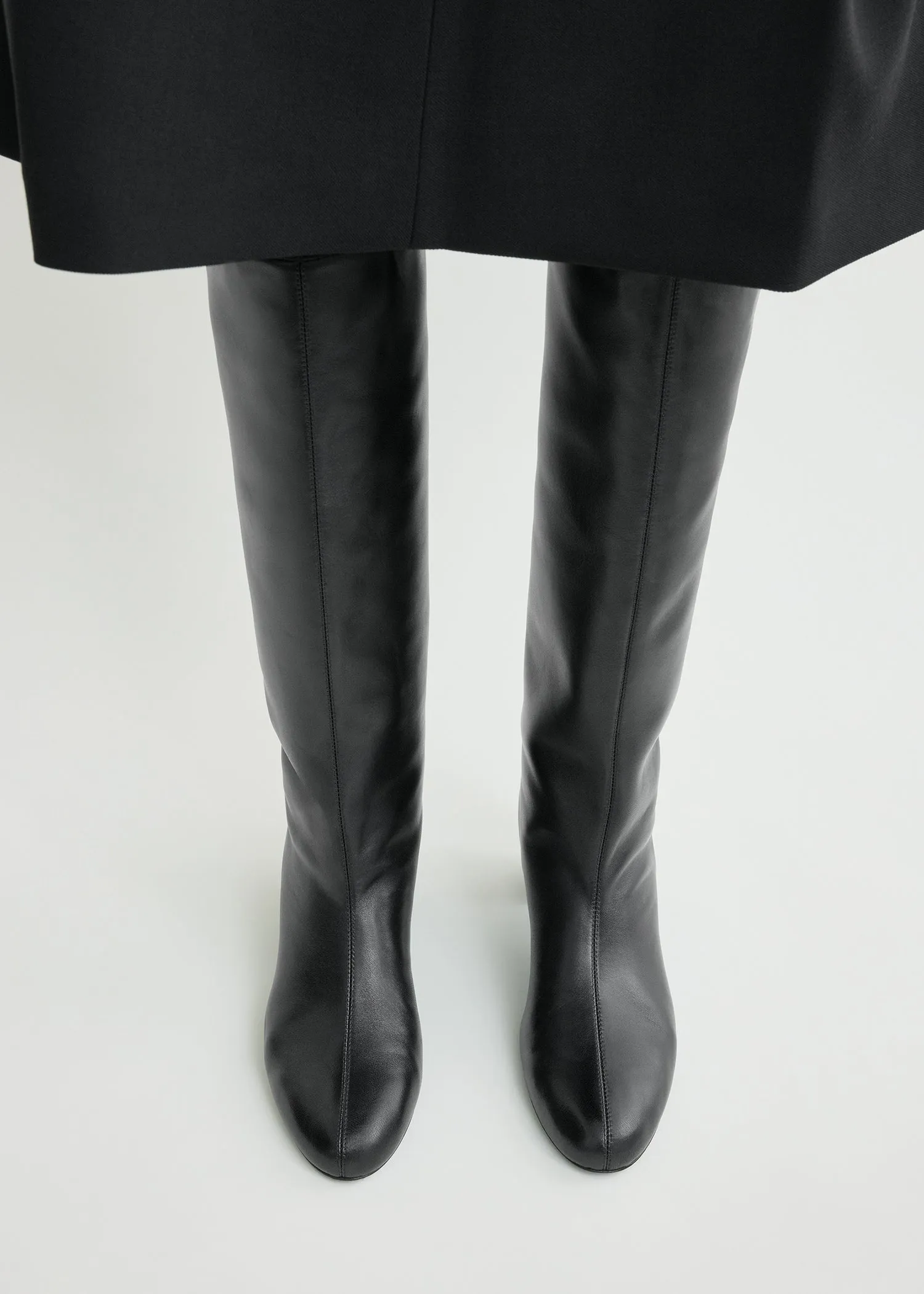 Downtown nappa knee-high boots black sold by Toteme product image thumbnail 2