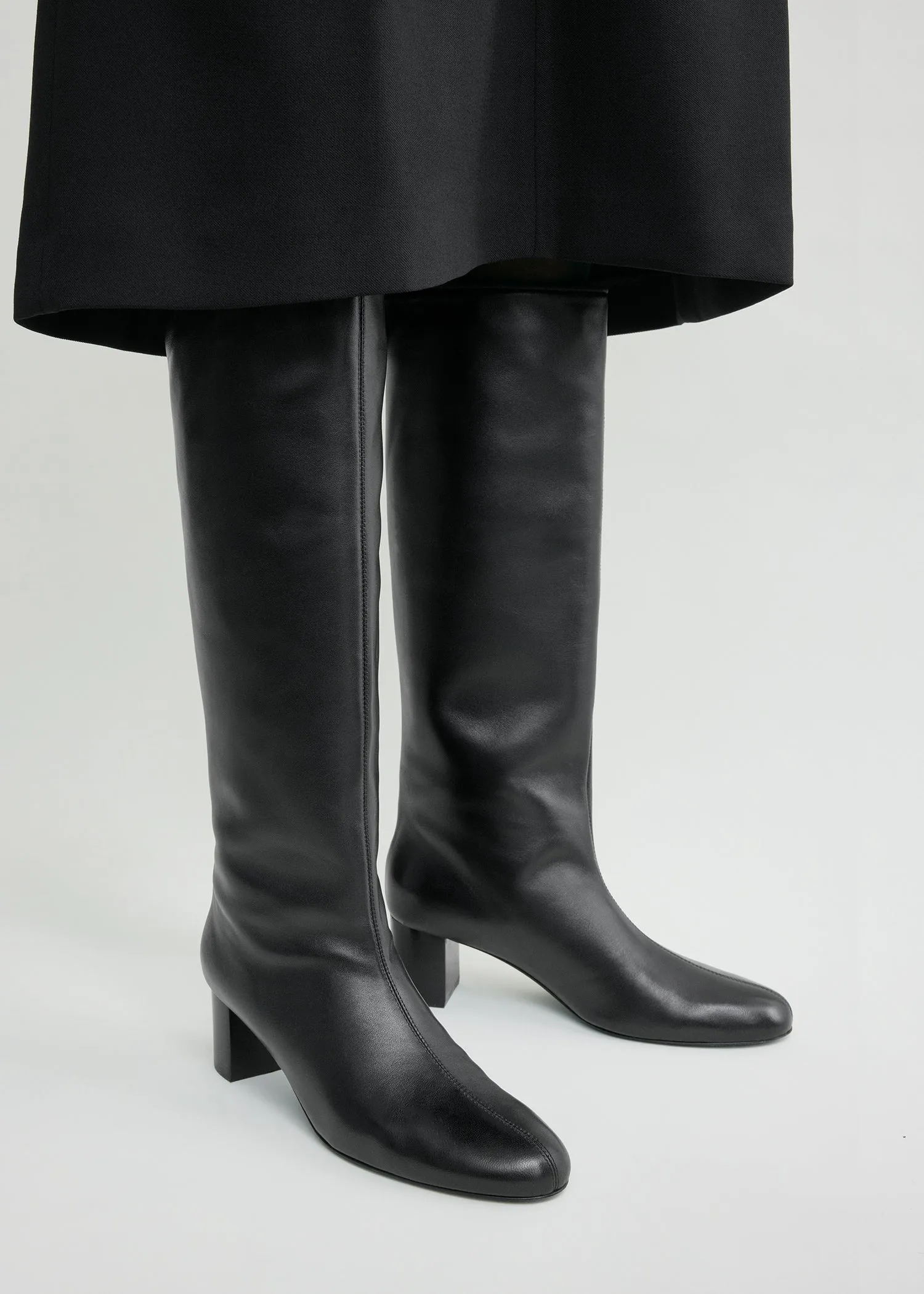 Downtown nappa knee-high boots black sold by Toteme product image thumbnail 3
