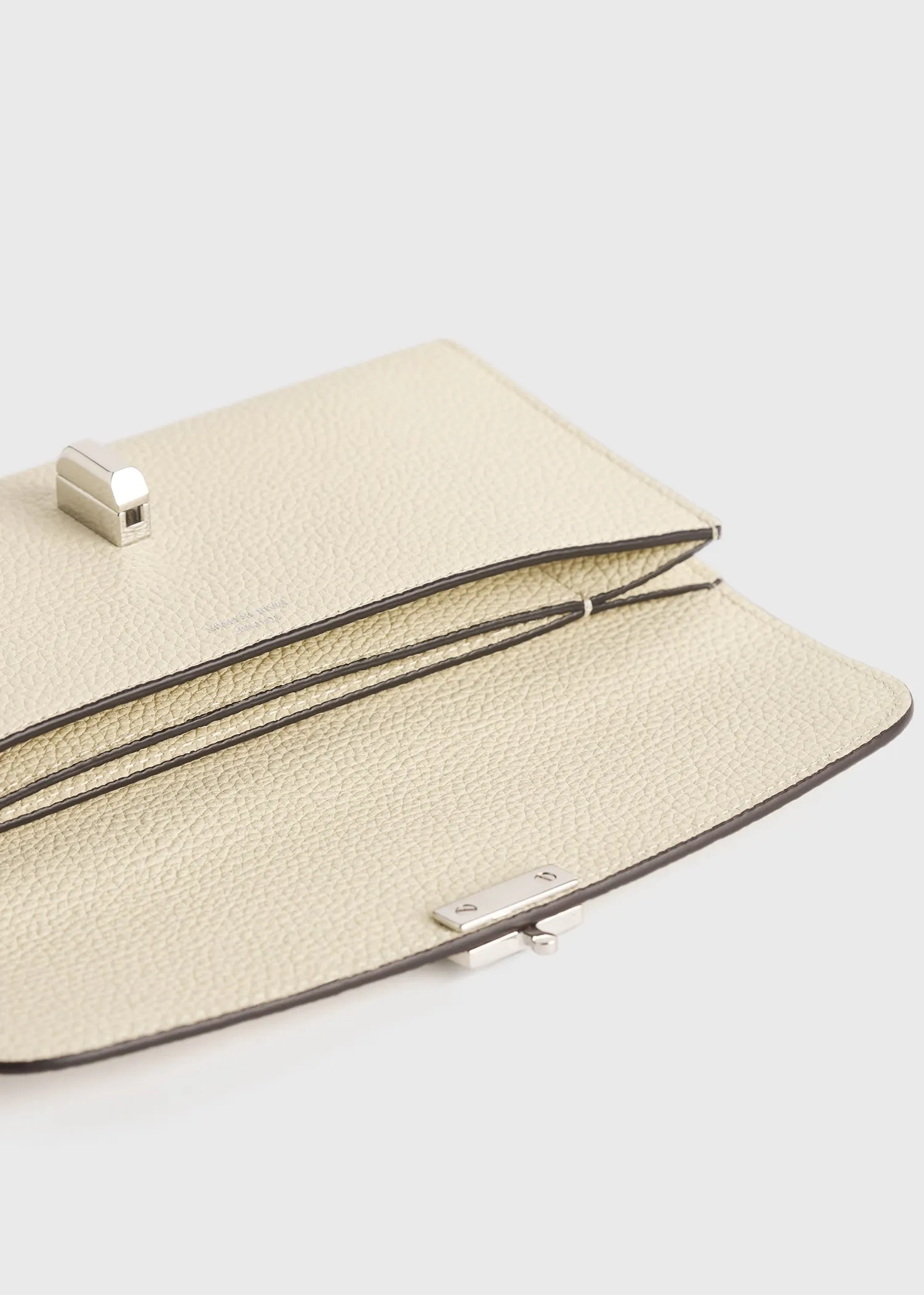 T-lock grained-leather wallet milk sold by Toteme product image thumbnail 5