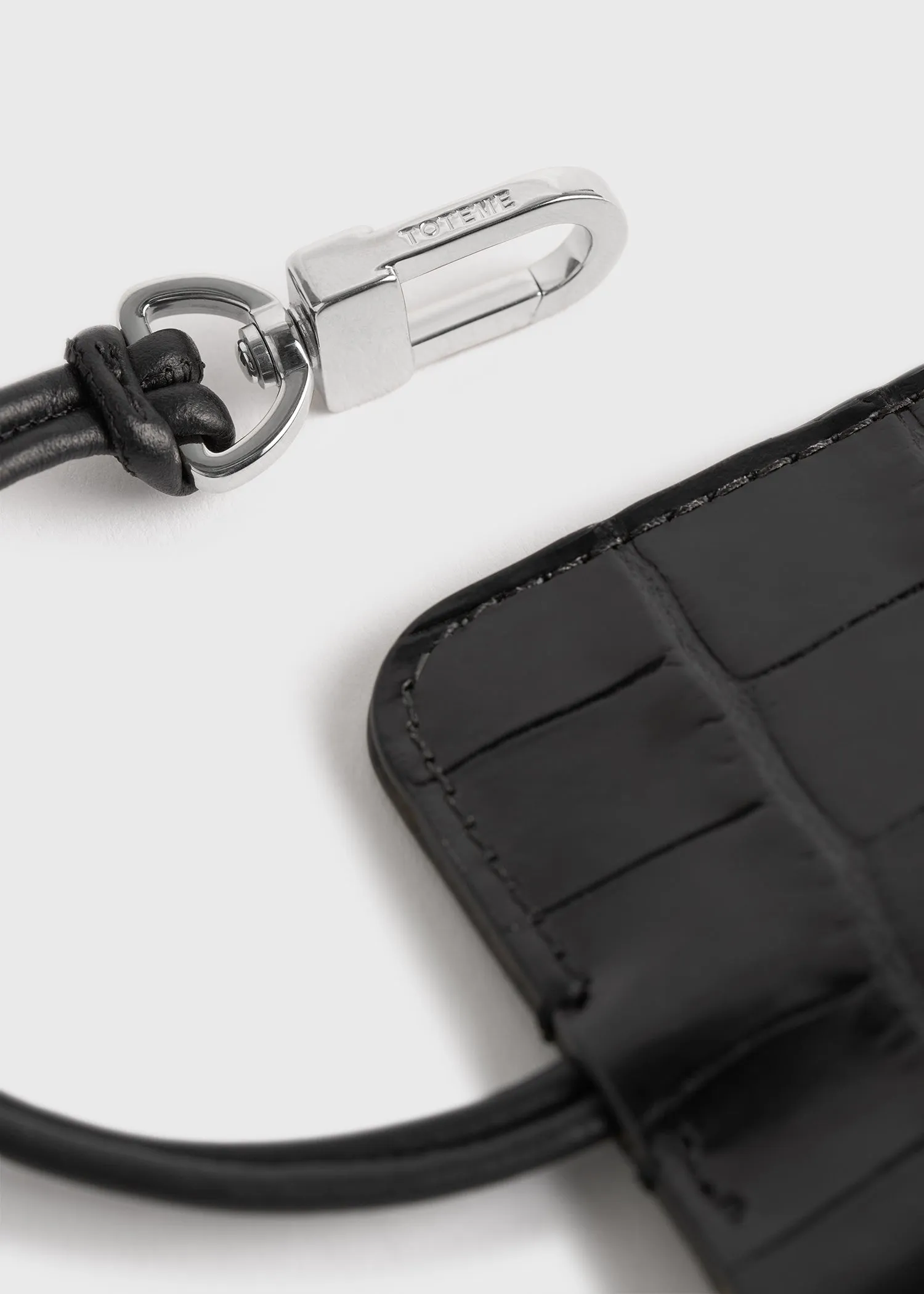 Croco-embossed keyring black sold by Toteme product image thumbnail 4