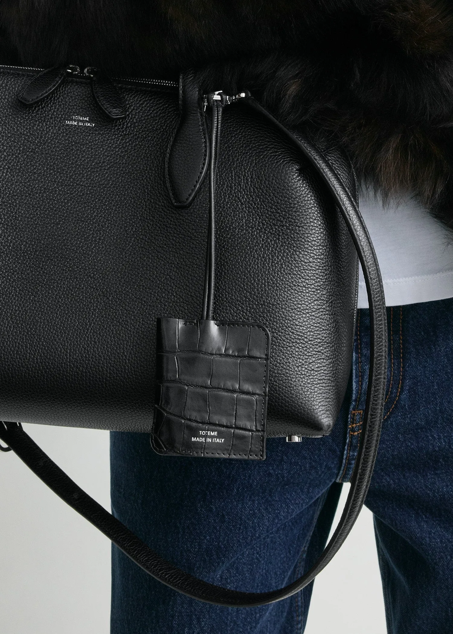 Croco-embossed keyring black sold by Toteme product image thumbnail 2