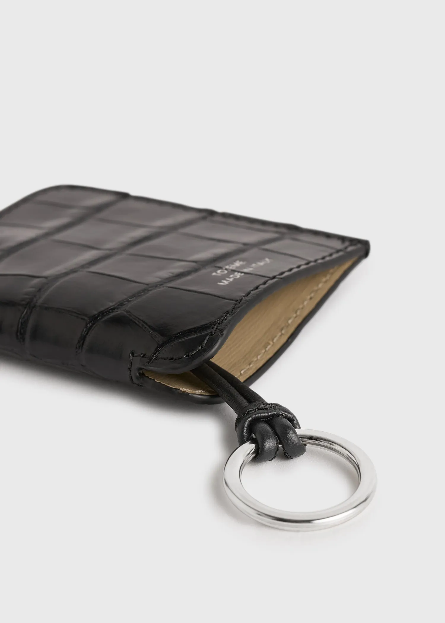 Croco-embossed keyring black sold by Toteme product image thumbnail 3