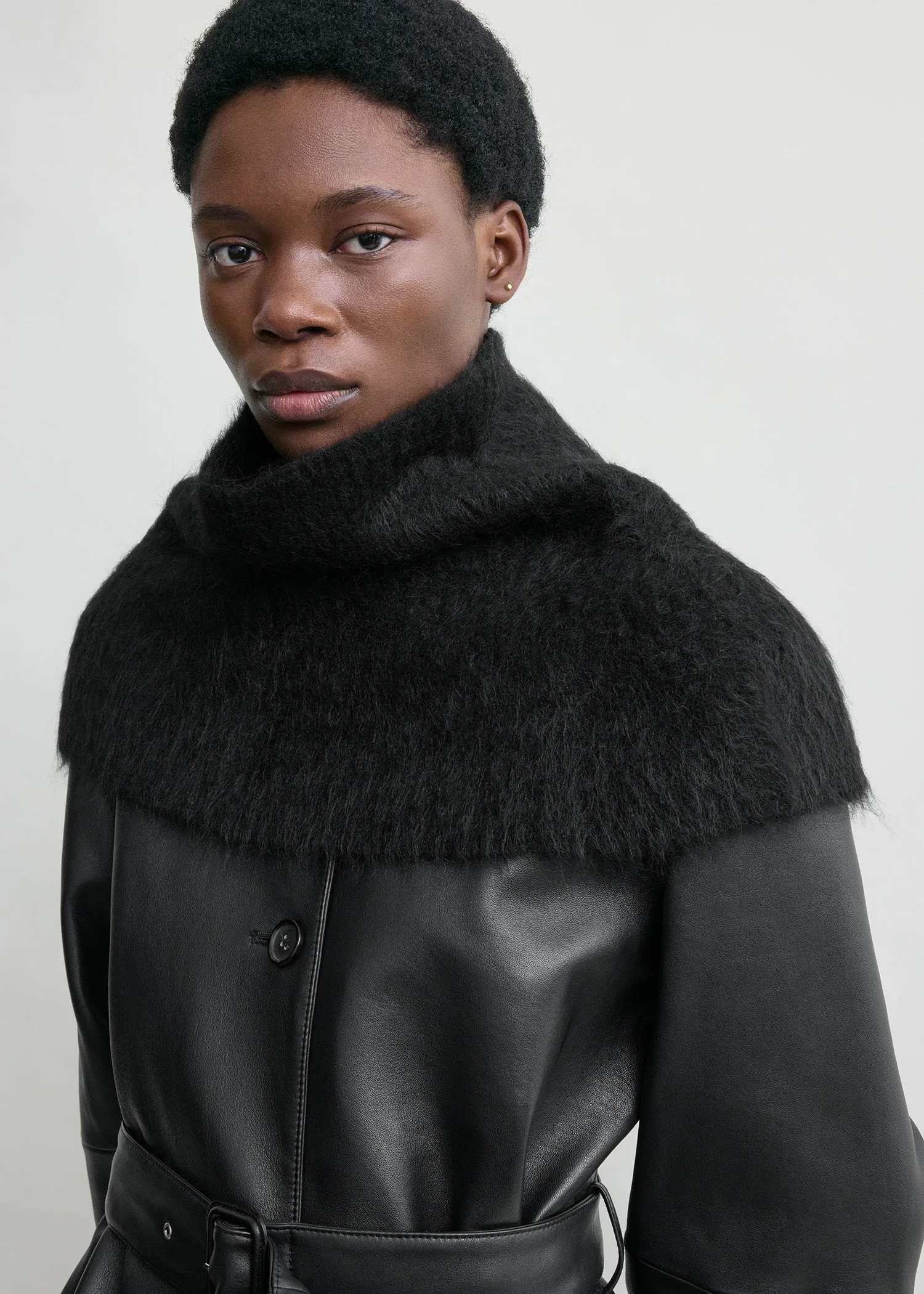 Funnel alpaca-blend neck warmer black sold by Toteme product image thumbnail 3