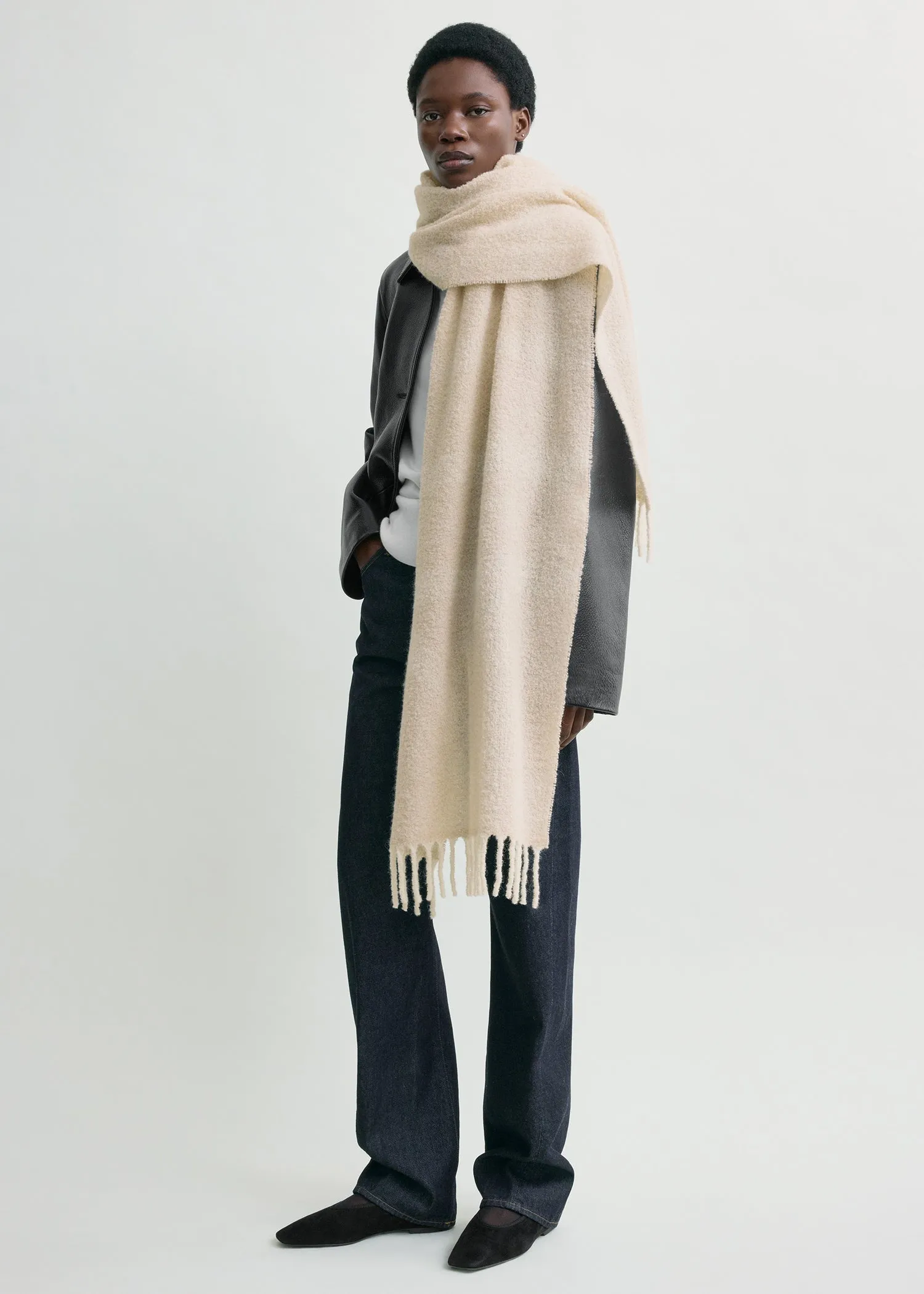 Monogram jacquard scarf ecru/white sold by Toteme product image thumbnail 2