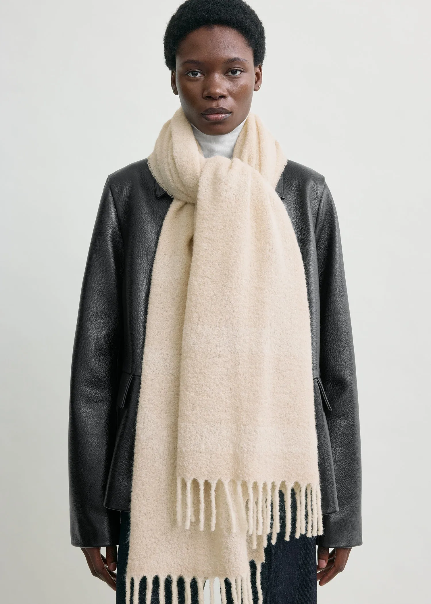 Monogram jacquard scarf ecru/white sold by Toteme product image thumbnail 3