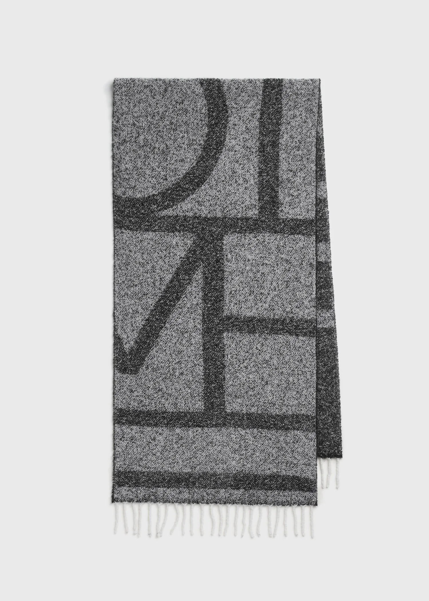 Monogram jacquard scarf black/white sold by Toteme