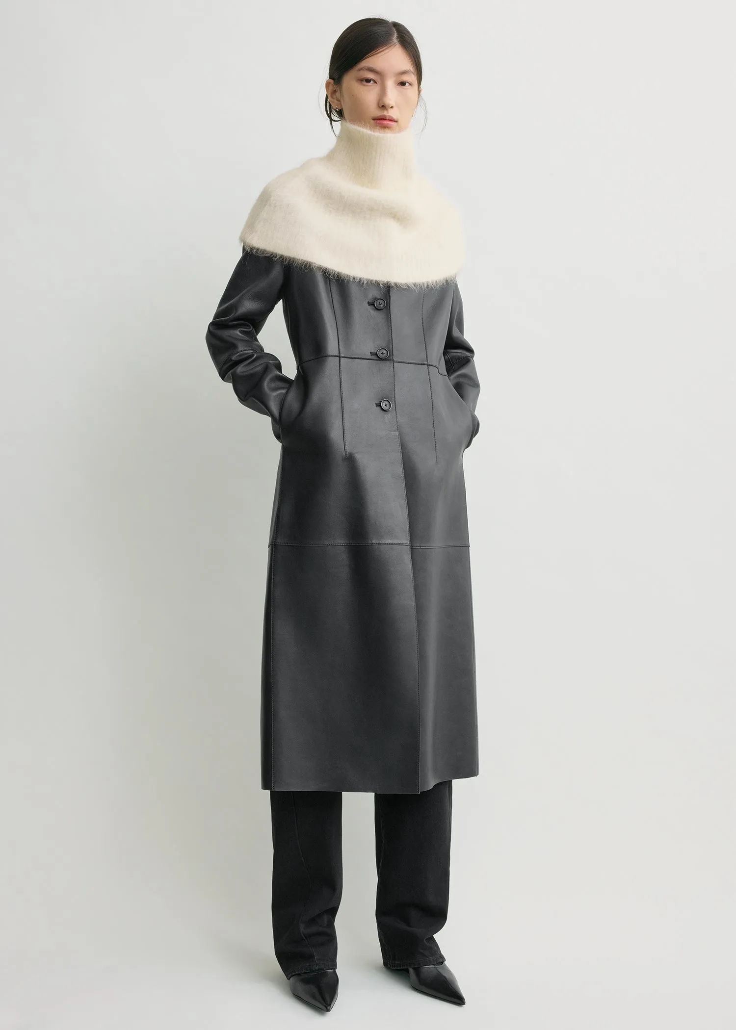 Funnel alpaca-blend neck warmer ecru sold by Toteme product image thumbnail 2