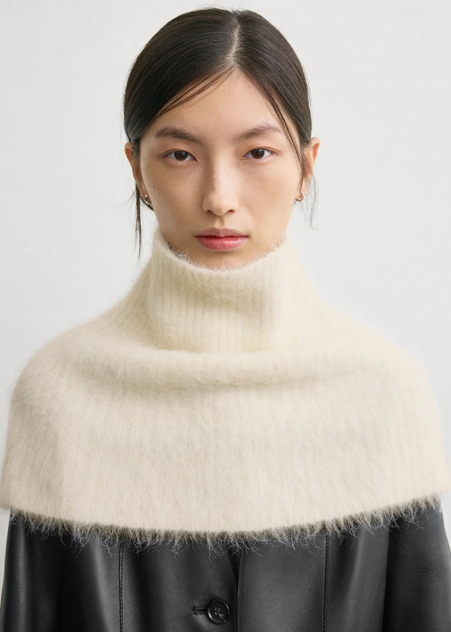 Funnel alpaca-blend neck warmer ecru sold by Toteme product image thumbnail 3