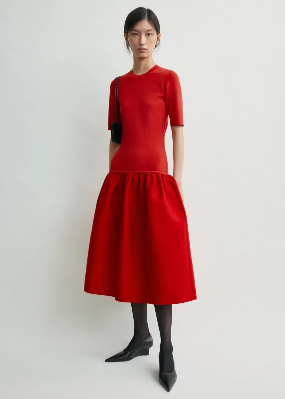 Twinflower tee dress poppy made by Toteme