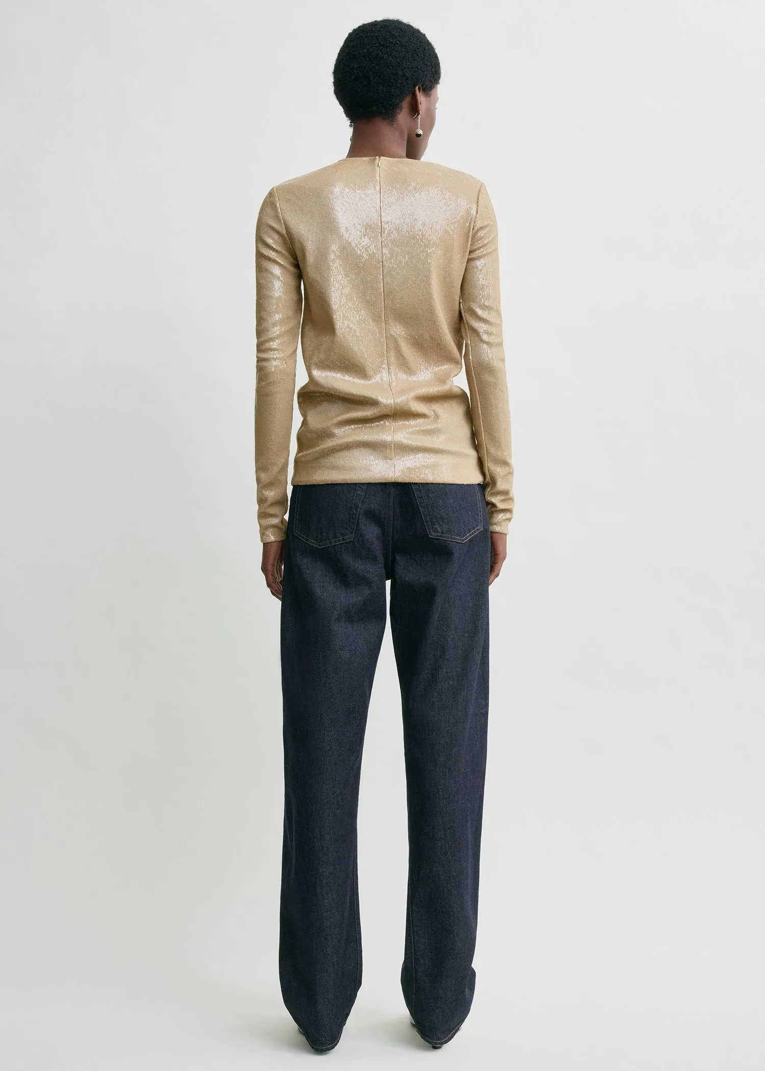 Sequin top latte sold by Toteme product image thumbnail 3