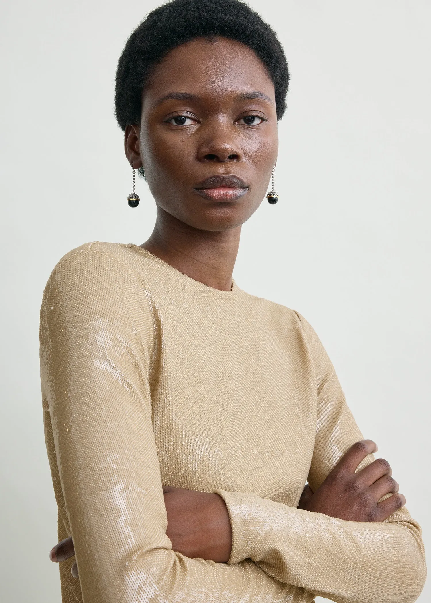 Sequin top latte sold by Toteme product image thumbnail 4
