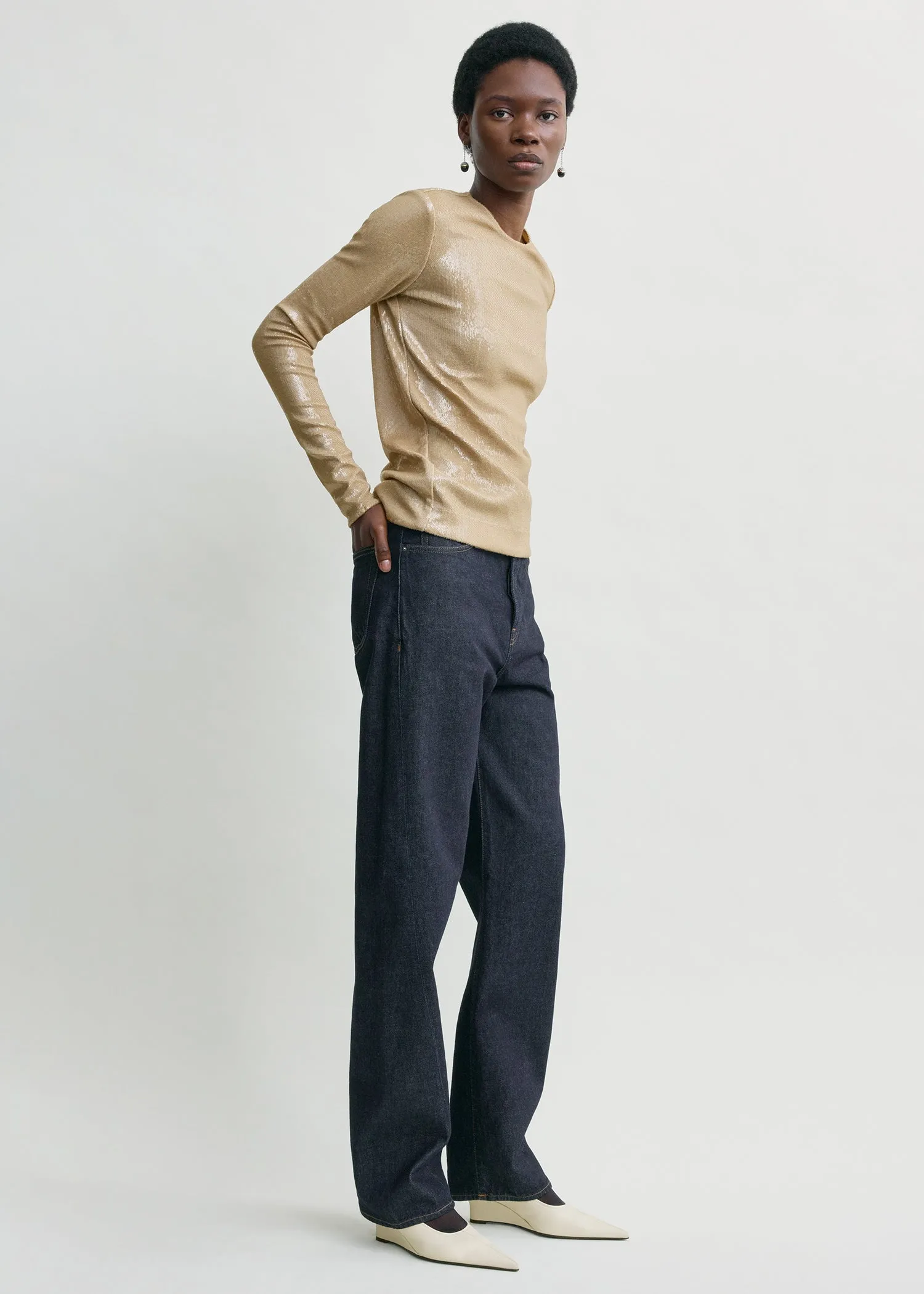 Sequin top latte sold by Toteme product image thumbnail 2