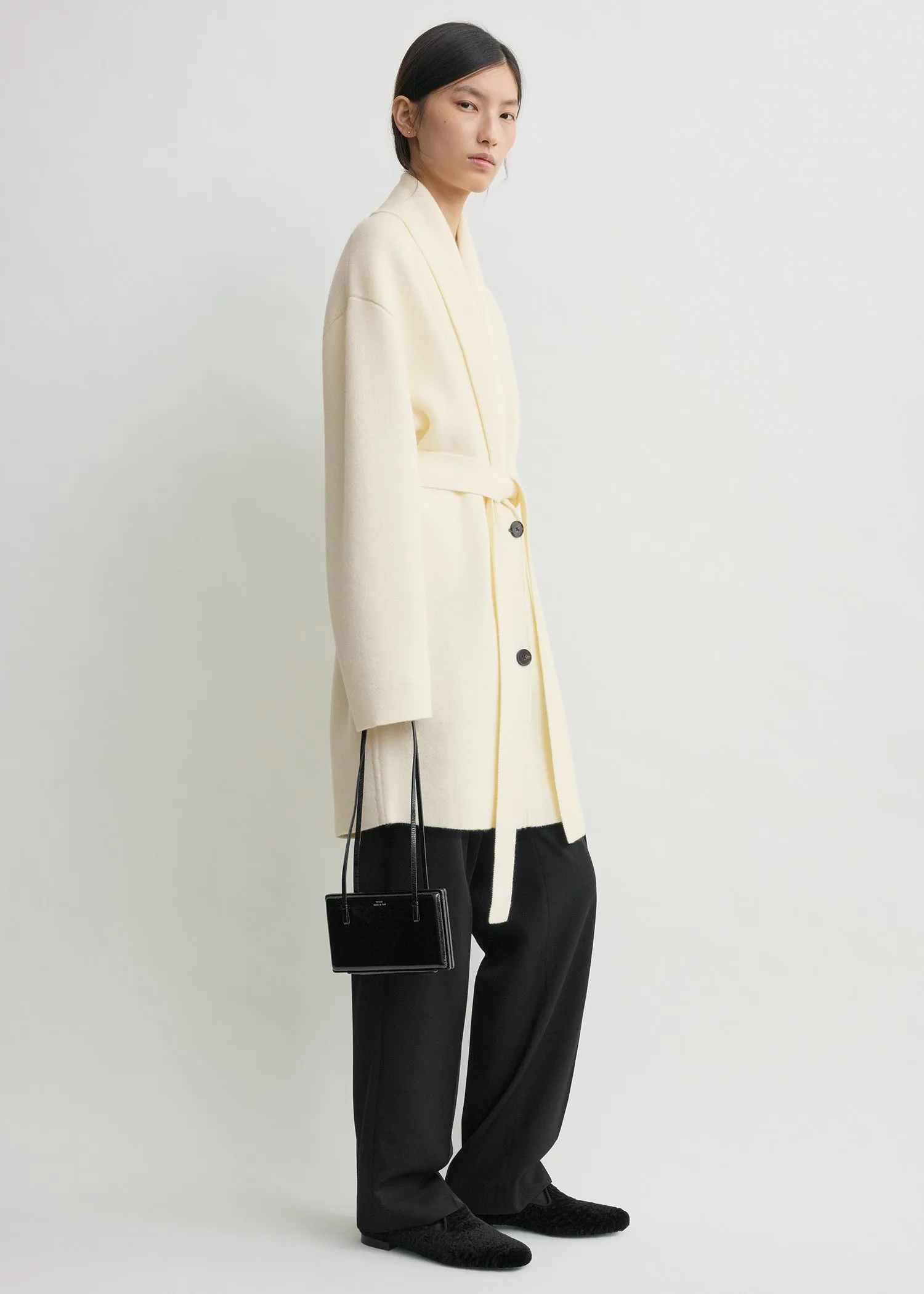 Shawl-lapel robe ecru sold by Toteme product image thumbnail 2