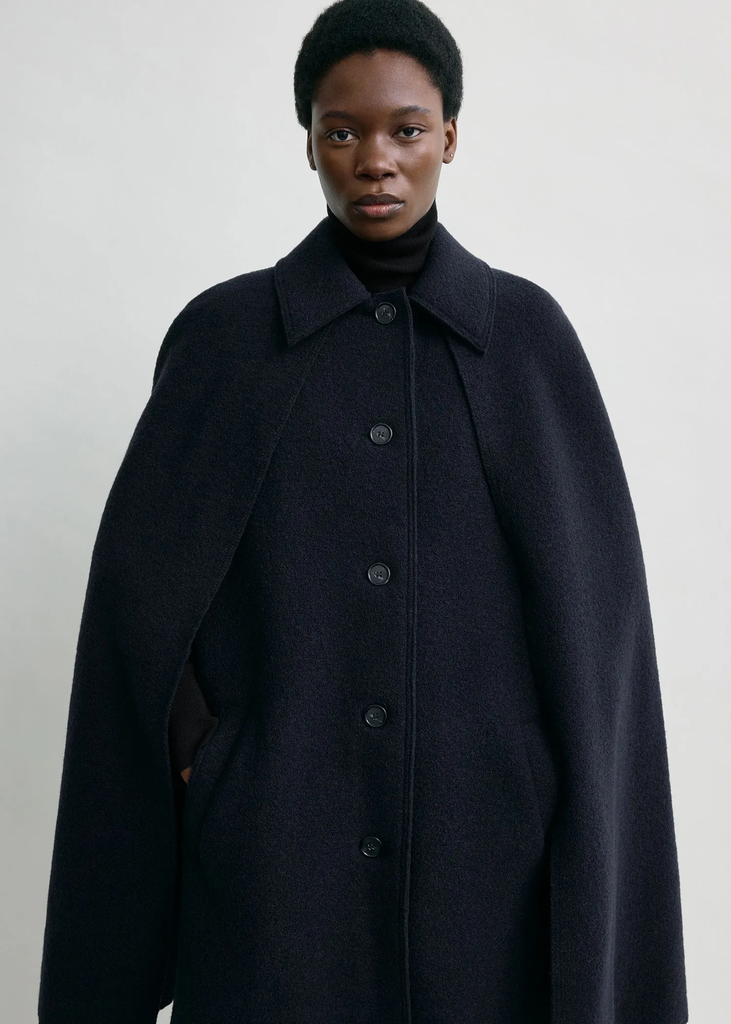 Cape coat navy sold by Toteme product image thumbnail 4