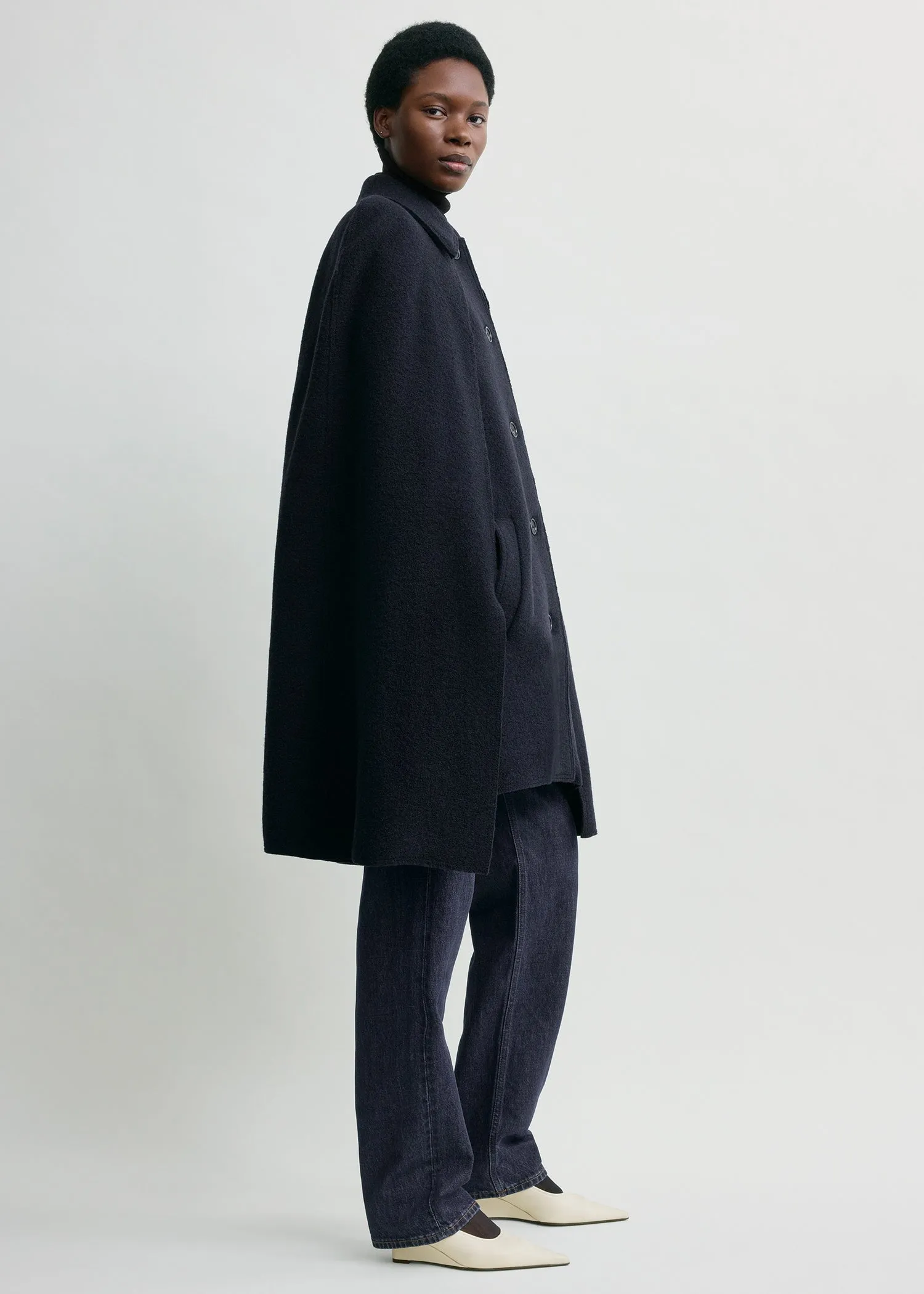 Cape coat navy sold by Toteme product image thumbnail 2