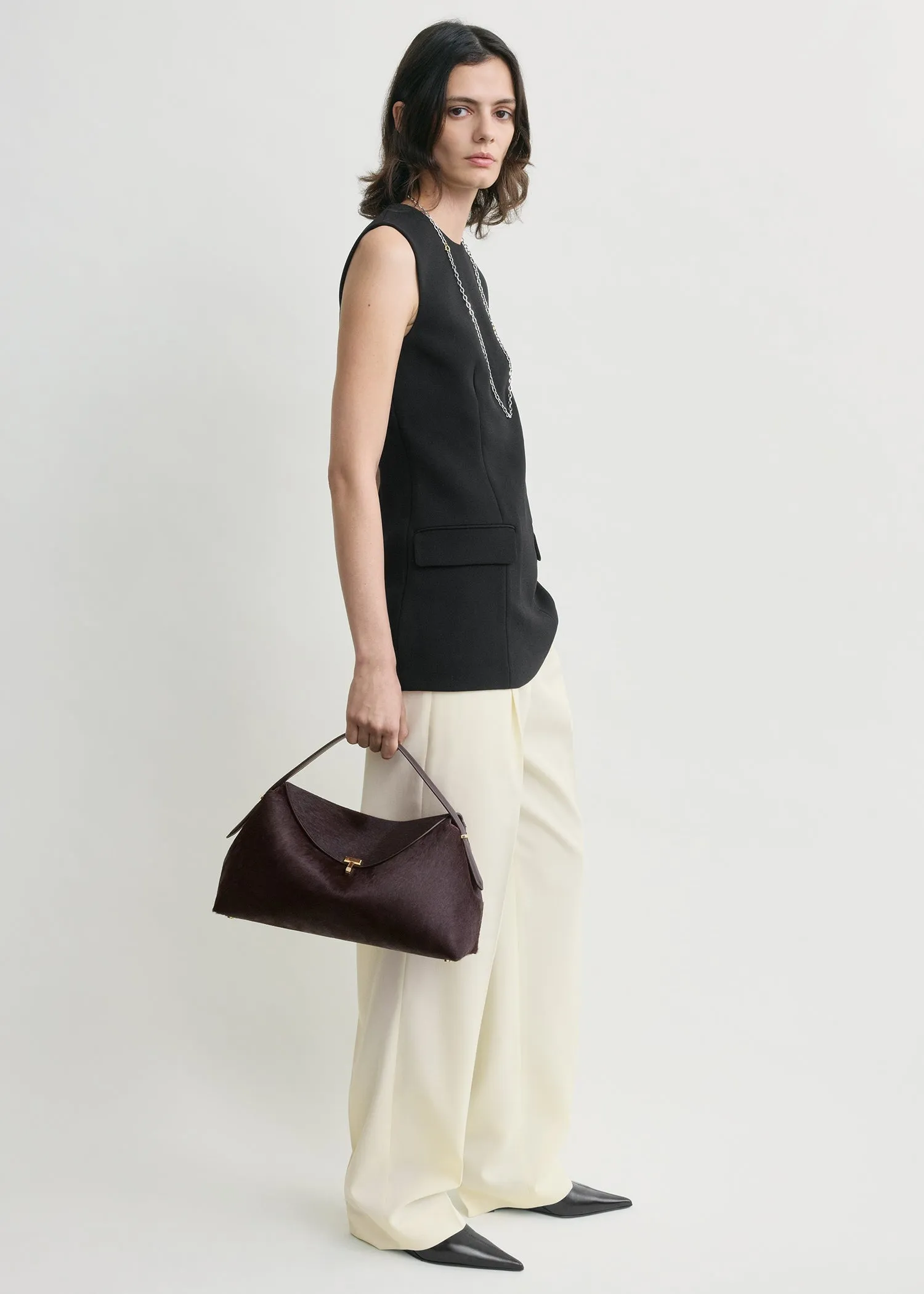 T-lock pony hair top handle wine sold by Toteme product image thumbnail 2