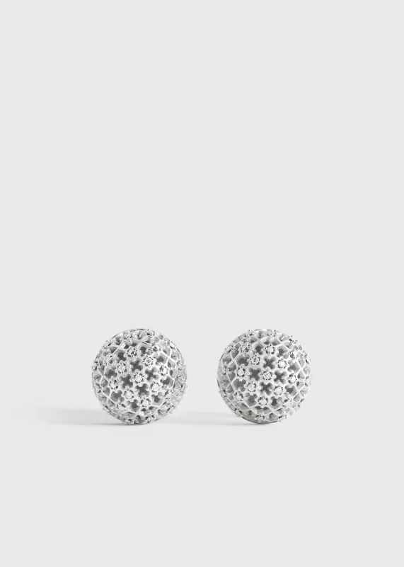 Diamond lace studs silver sold by Toteme