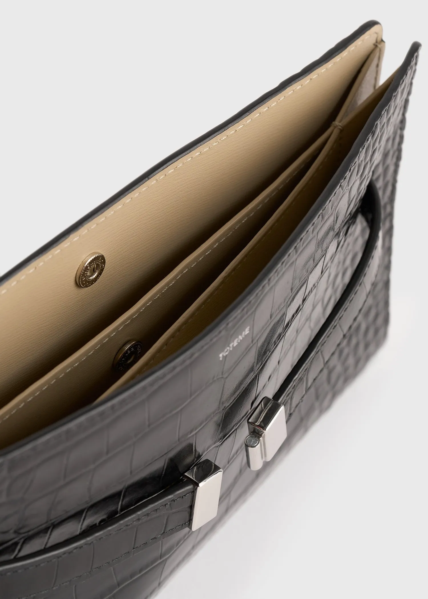 Belted croco-embossed crossbody black sold by Toteme product image thumbnail 5