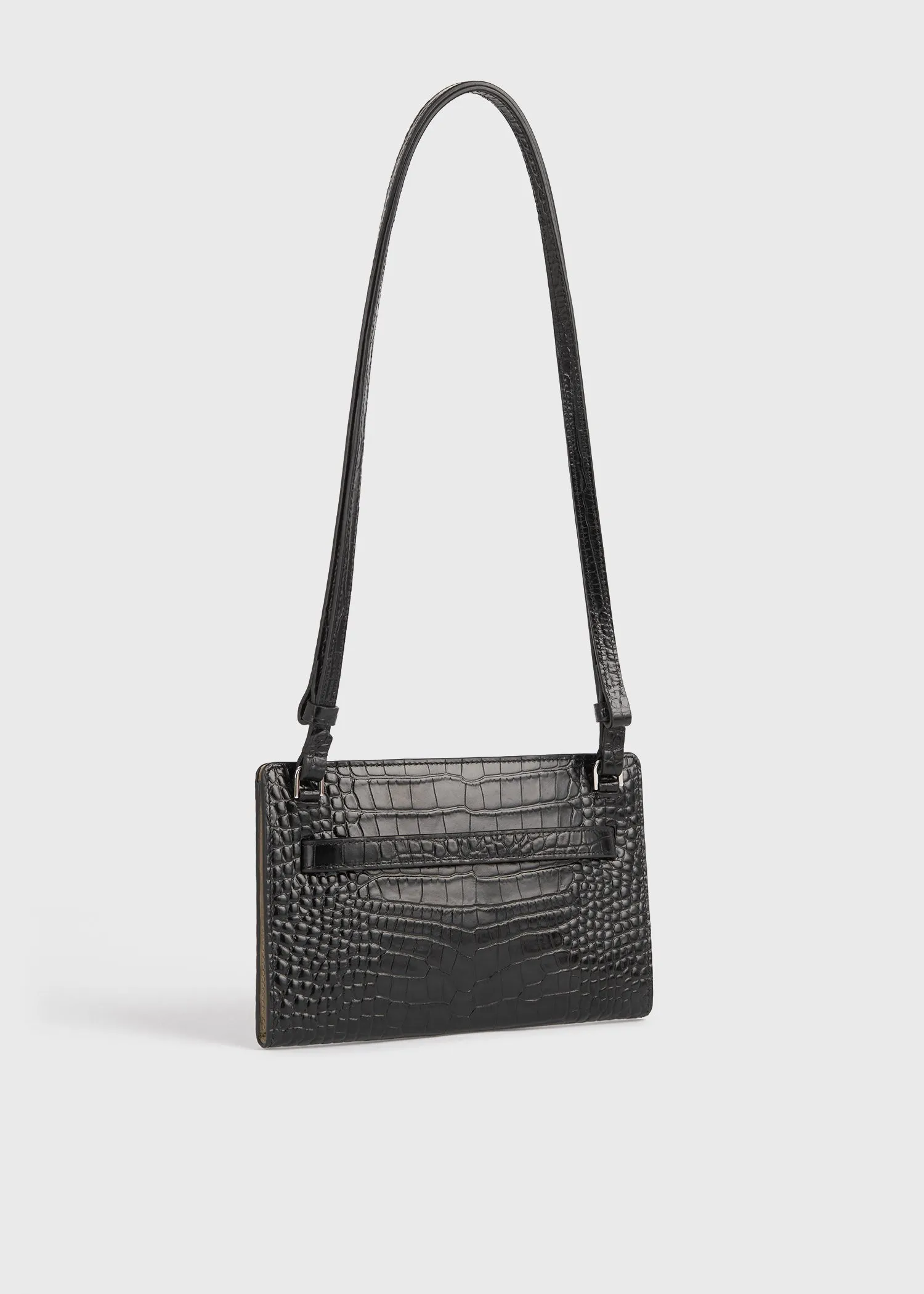 Belted croco-embossed crossbody black sold by Toteme product image thumbnail 4