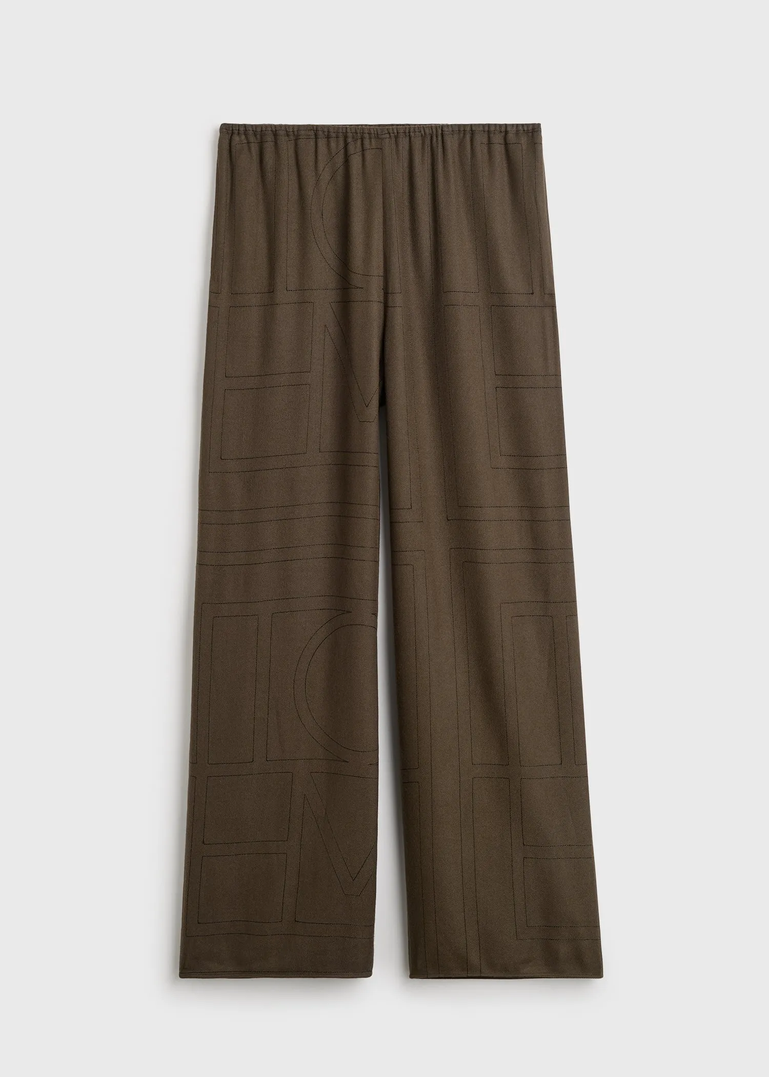 Monogram flannel pj bottoms dark brown sold by Toteme product image thumbnail 5
