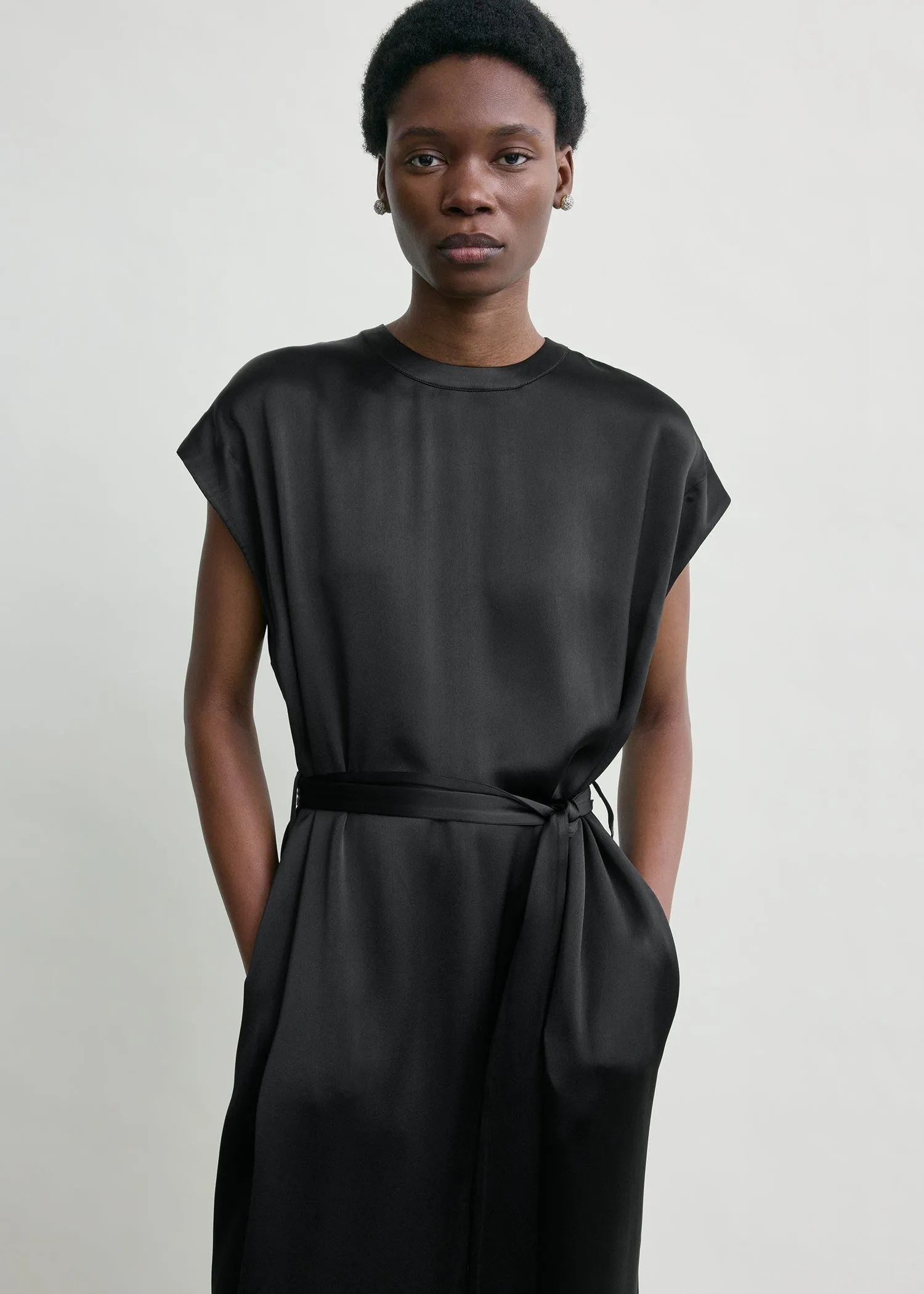 Crew satin dress black sold by Toteme product image thumbnail 4