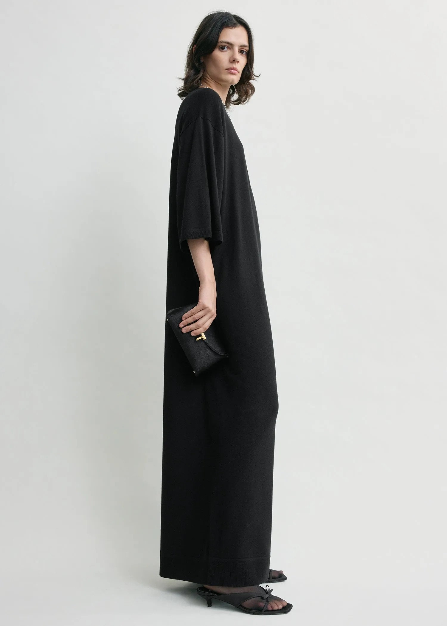 Merino knit tee dress black sold by Toteme product image thumbnail 2