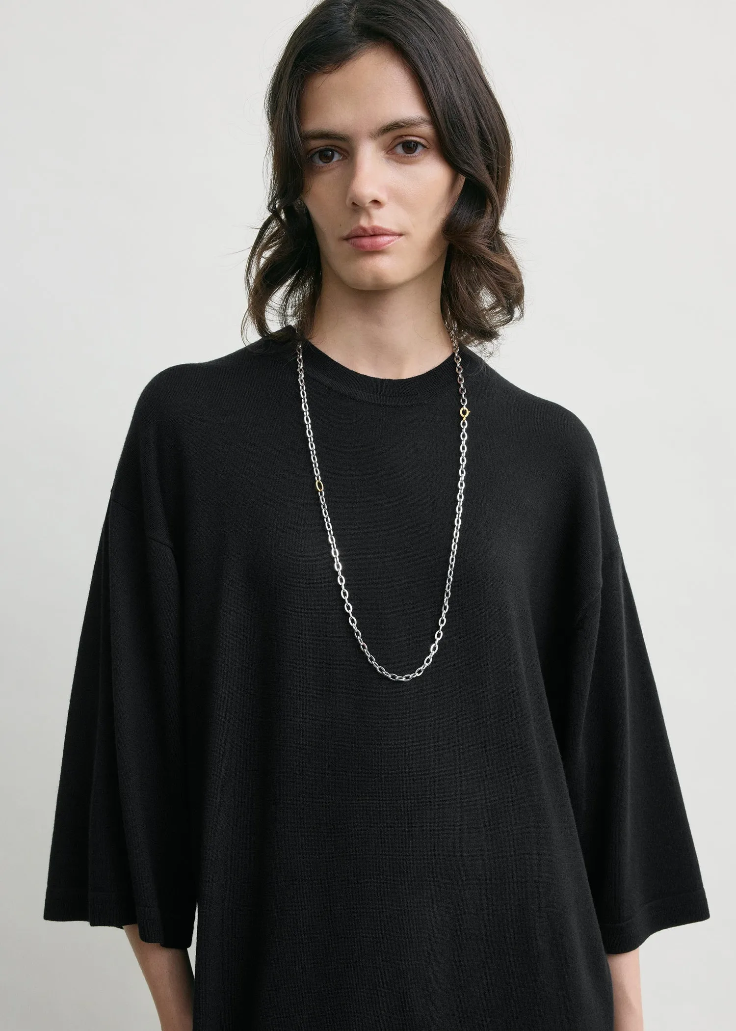 Merino knit tee dress black sold by Toteme product image thumbnail 4