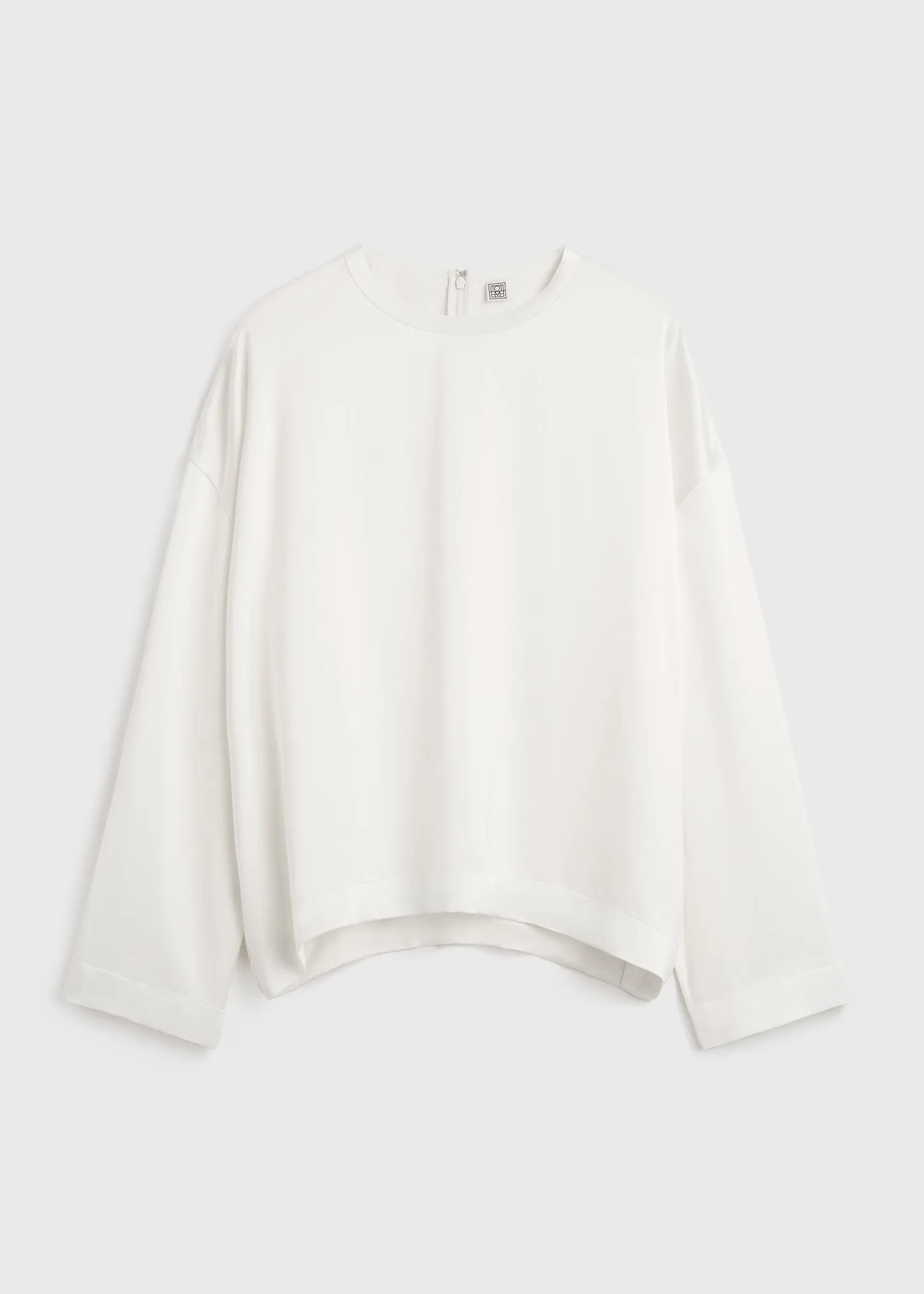 Boxy satin top white sold by Toteme product image thumbnail 5