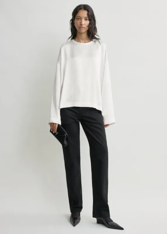 Boxy satin top white sold by Toteme