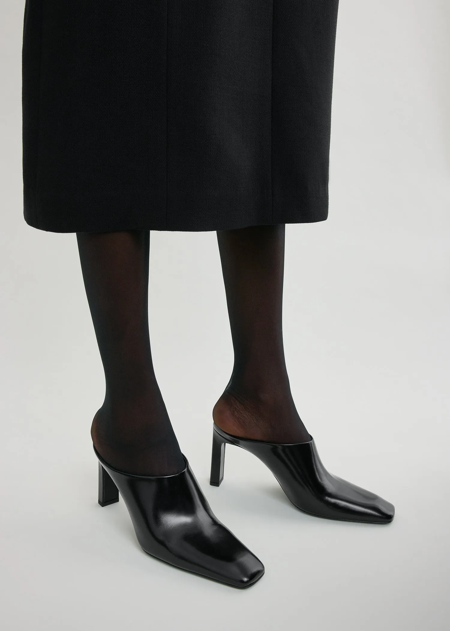 Bar leather mules black sold by Toteme product image thumbnail 3