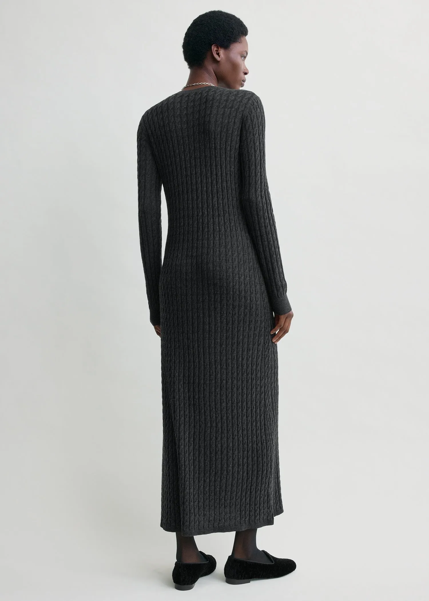 Cable knit dress charcoal sold by Toteme product image thumbnail 3