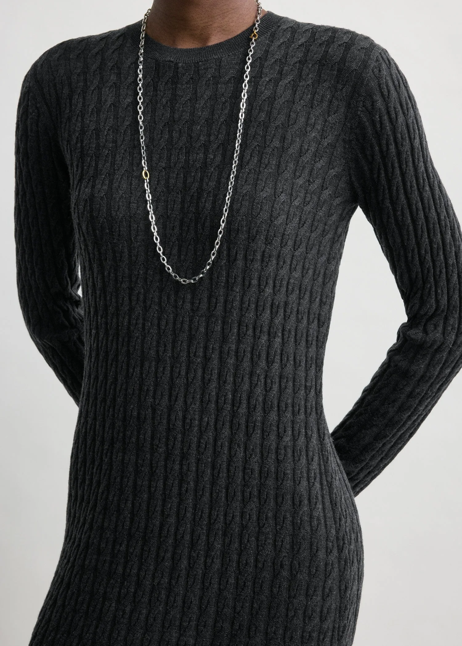 Cable knit dress charcoal sold by Toteme product image thumbnail 4