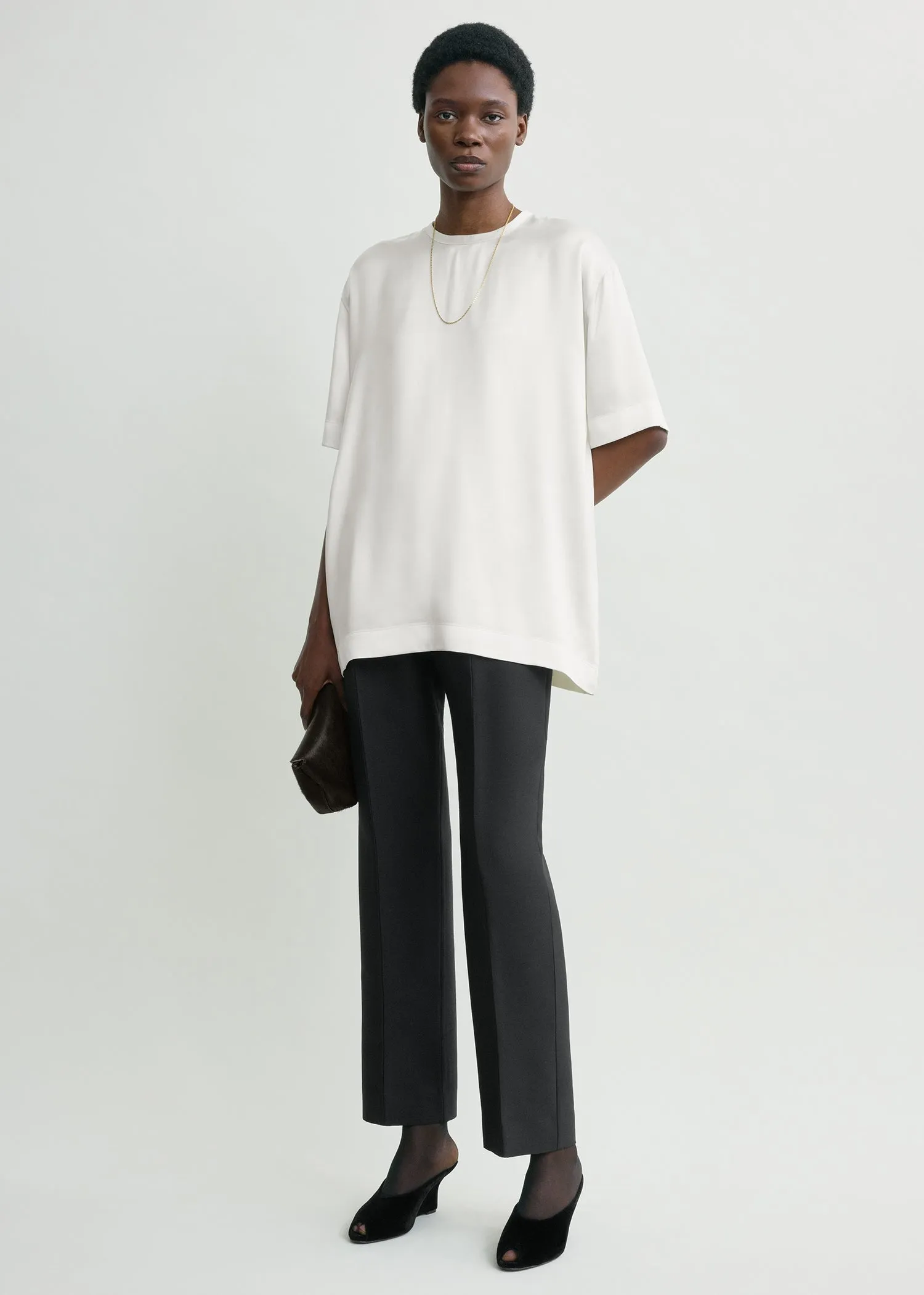 Satin tee white sold by Toteme